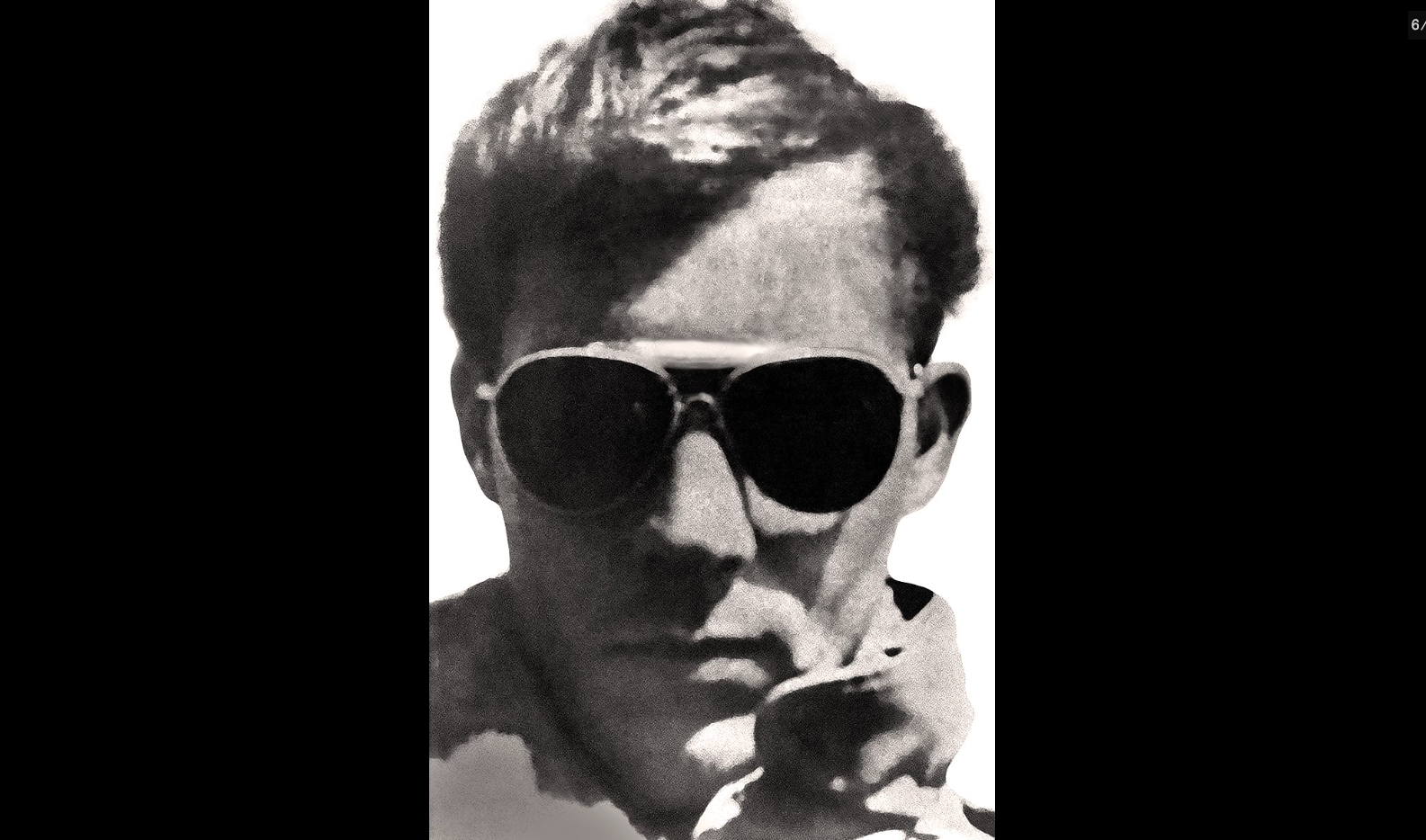Self-portrait of Hunter S. Thompson. (Public domain under Creative Commons CC0 1.0 Universal Public Domain Dedication; 1st edition image featured on the original Hell's Angels dust jacket).