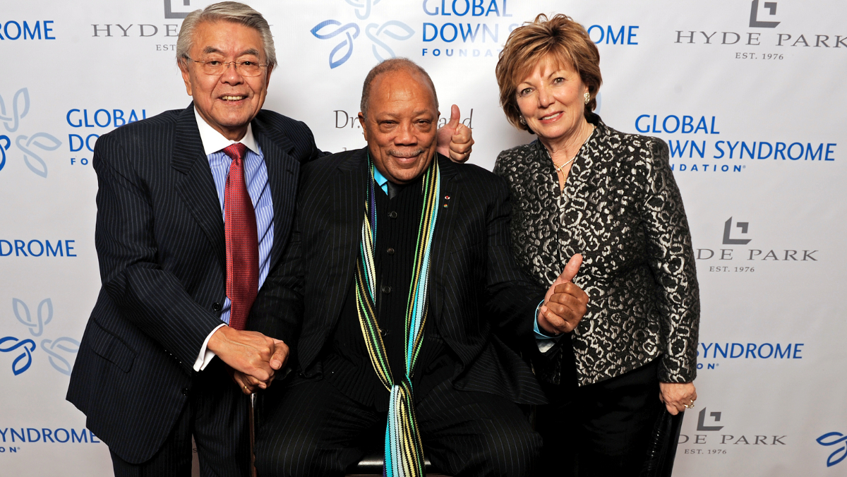 John J. Sie, Quincy Jones and Anna Sie at an undated Be Beautiful Be Yourself Fashion Show in Denver. (GLOBAL DOWN SYNDROME FOUNDATION)