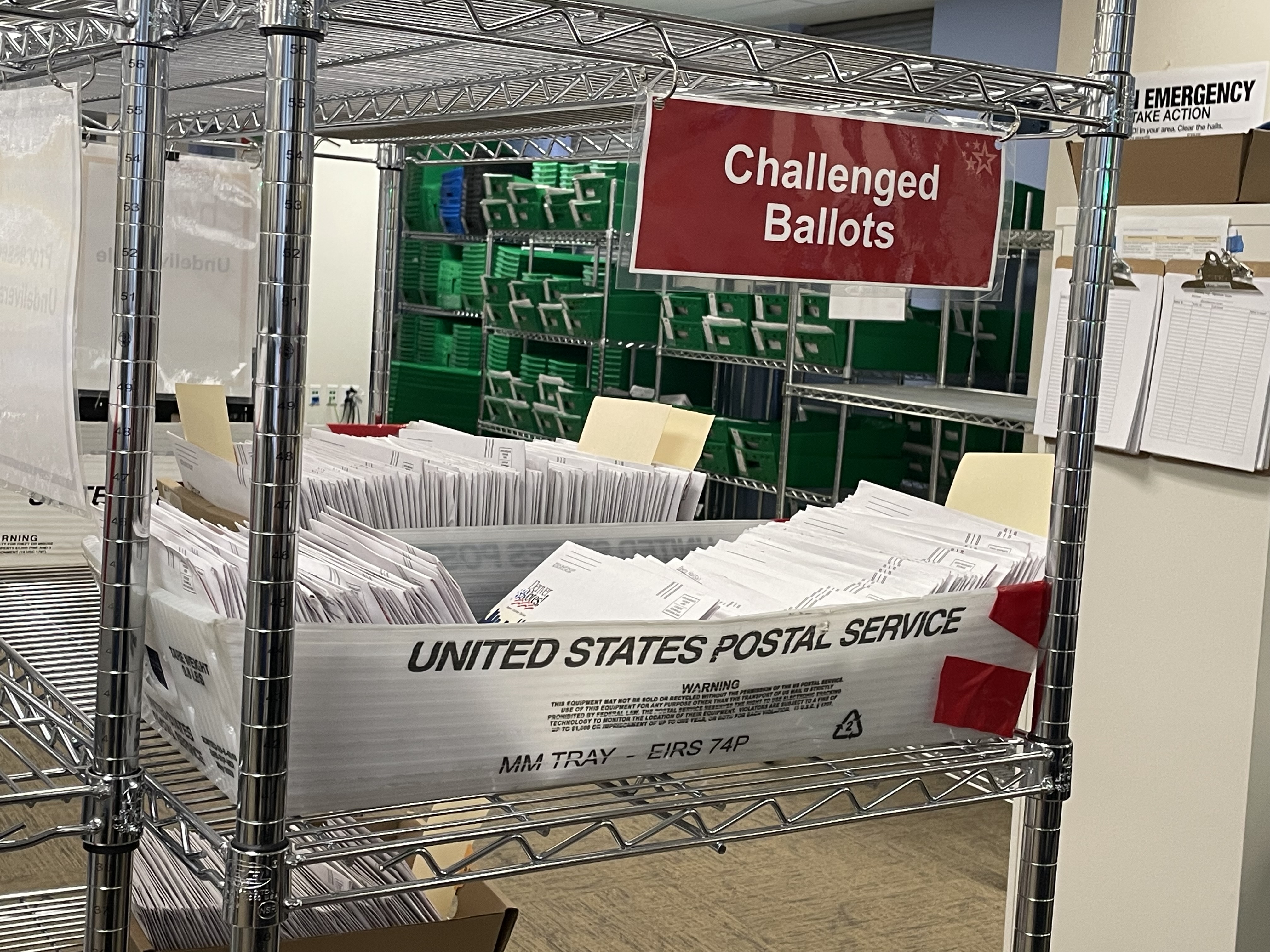 There are 1000's of challenged voters' ballots which are waiting to be verified at the Denver Clerk & Recorder's Office post-Election Day. (Carol McKinley)
