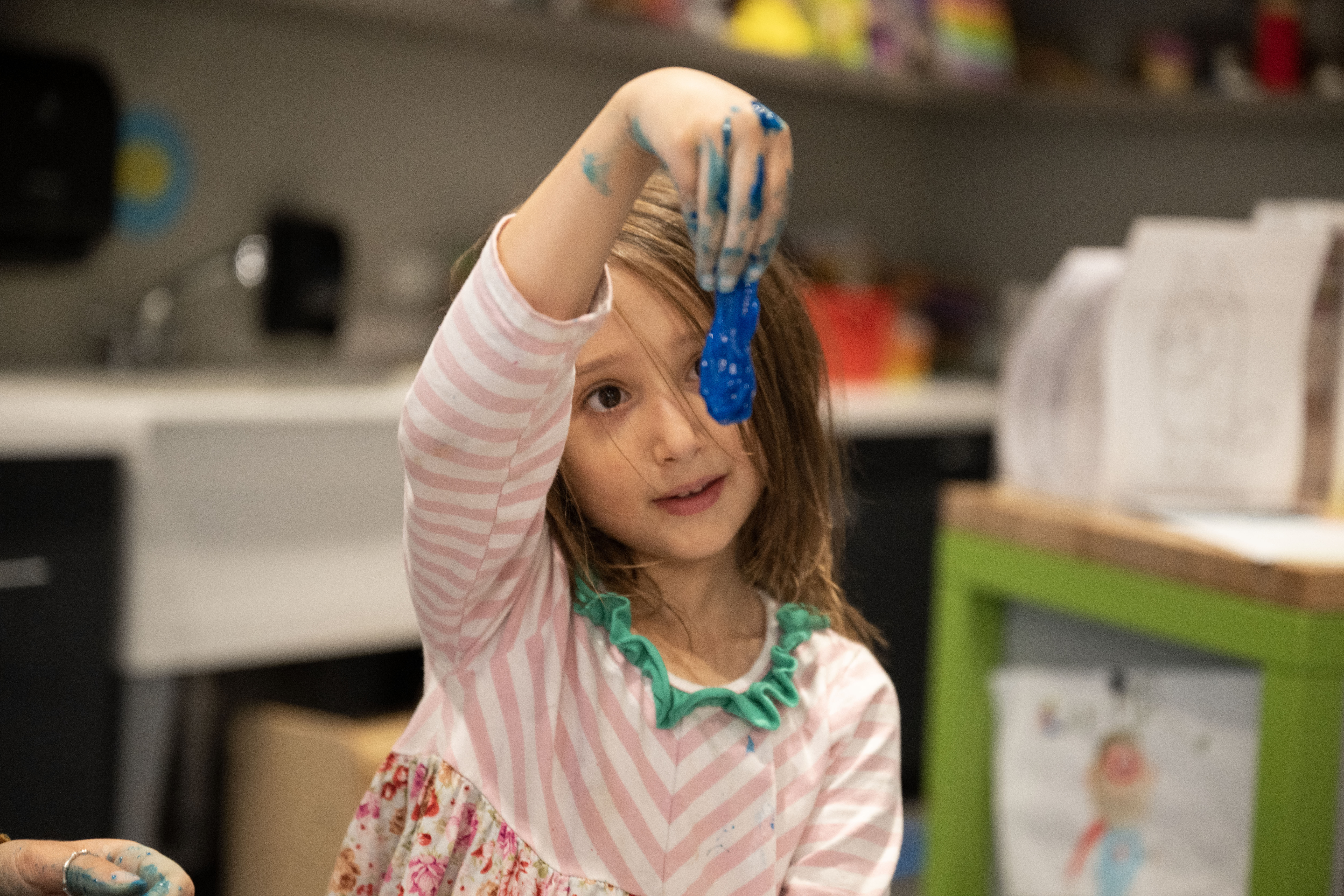 Kiara Kupersmit, 6, plays with a bag of slime she made during a Kids Create learning event at the Central Library in Denver on Tuesday, Sept. 17, 2024. (Stephen Swofford, Denver Gazette) (StephenSwoffordPhotographerstephen.swofford@gazette.comhttps://secure.gravatar.com/avatar/1ddcaf11c5d70eaa58546ddc4e038687?d=mm&r=g)