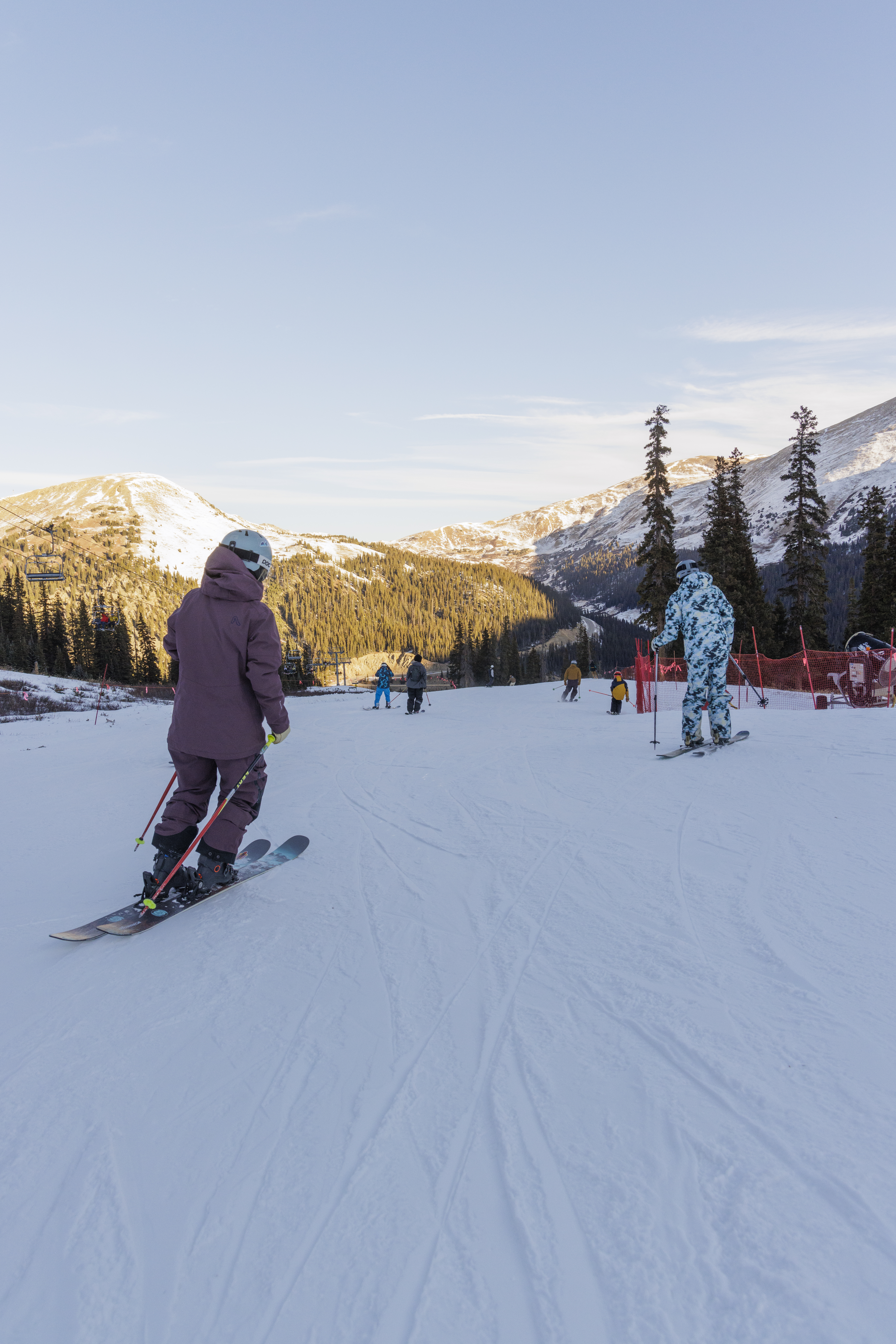 Skiers make their way down High Noon trail on opening day Saturday, Nov. 2, 2024 at Arapahoe Basin Ski Area in Dillon, Colorado. (Lucas Herbert, Arapahoe Basin Ski Area)