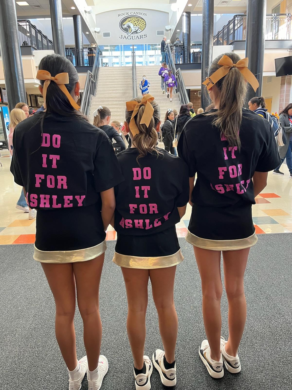Rock Canyon High School is taking on Ashley Scott's Kids Care Too effort this holiday season. The cheerleading squad has had sweatshirts created with the message