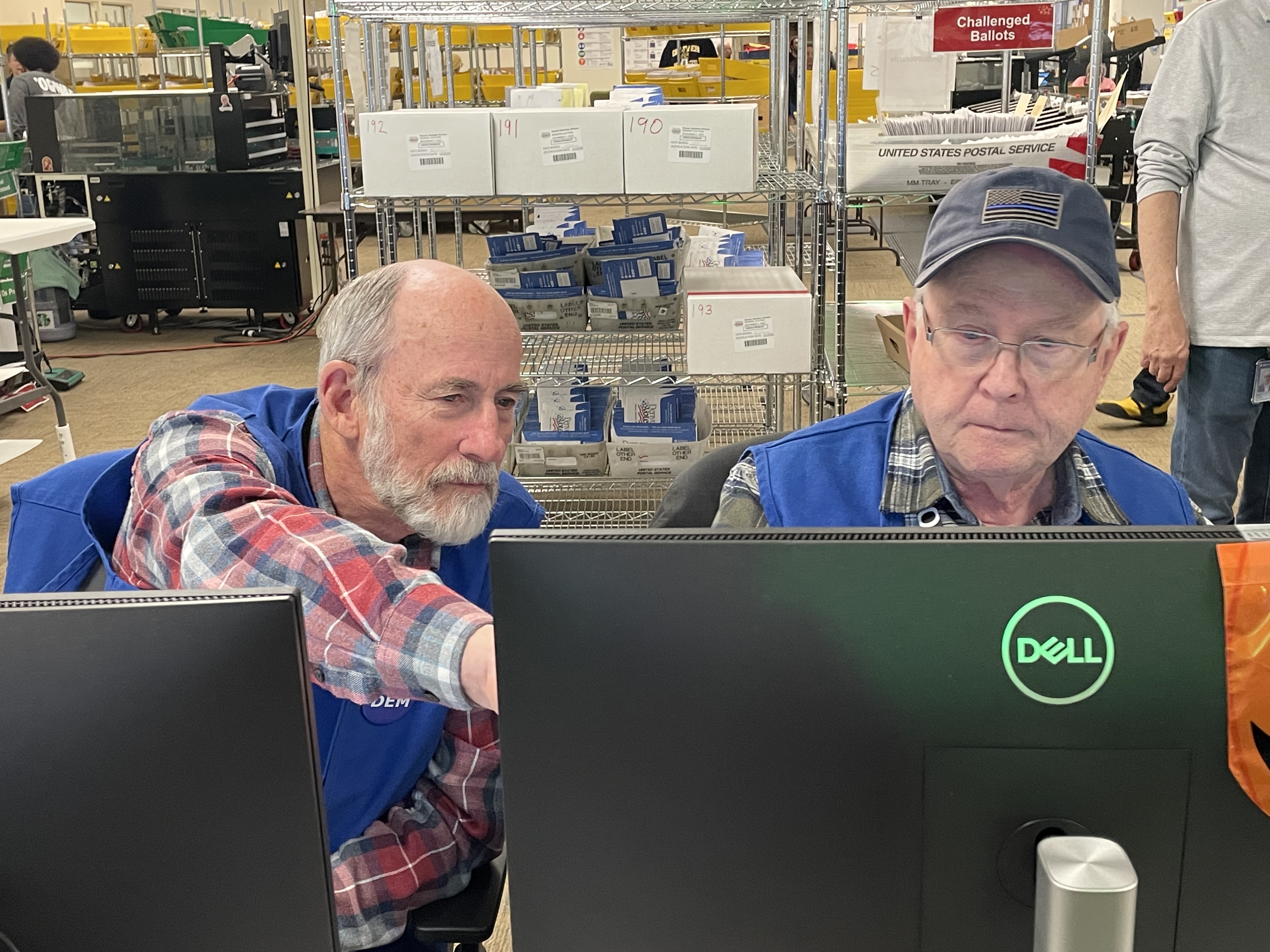 Ballot signature verifiers were checking for possible fraudulent signatures at the Denver Clerk & Recorder's Office on Wednesday, Nov. 6, 2024. (CarolMcKinleyDenver Enterprise Reportercarol.mckinley@gazette.comhttps://denvergazette.com/content/tncms/avatars/5/c3/a0f/5c3a0fbe-1007-11ec-9e18-b7f42cfa4b0f.9565a0ce58866e86bcf18260621c2a46.png)