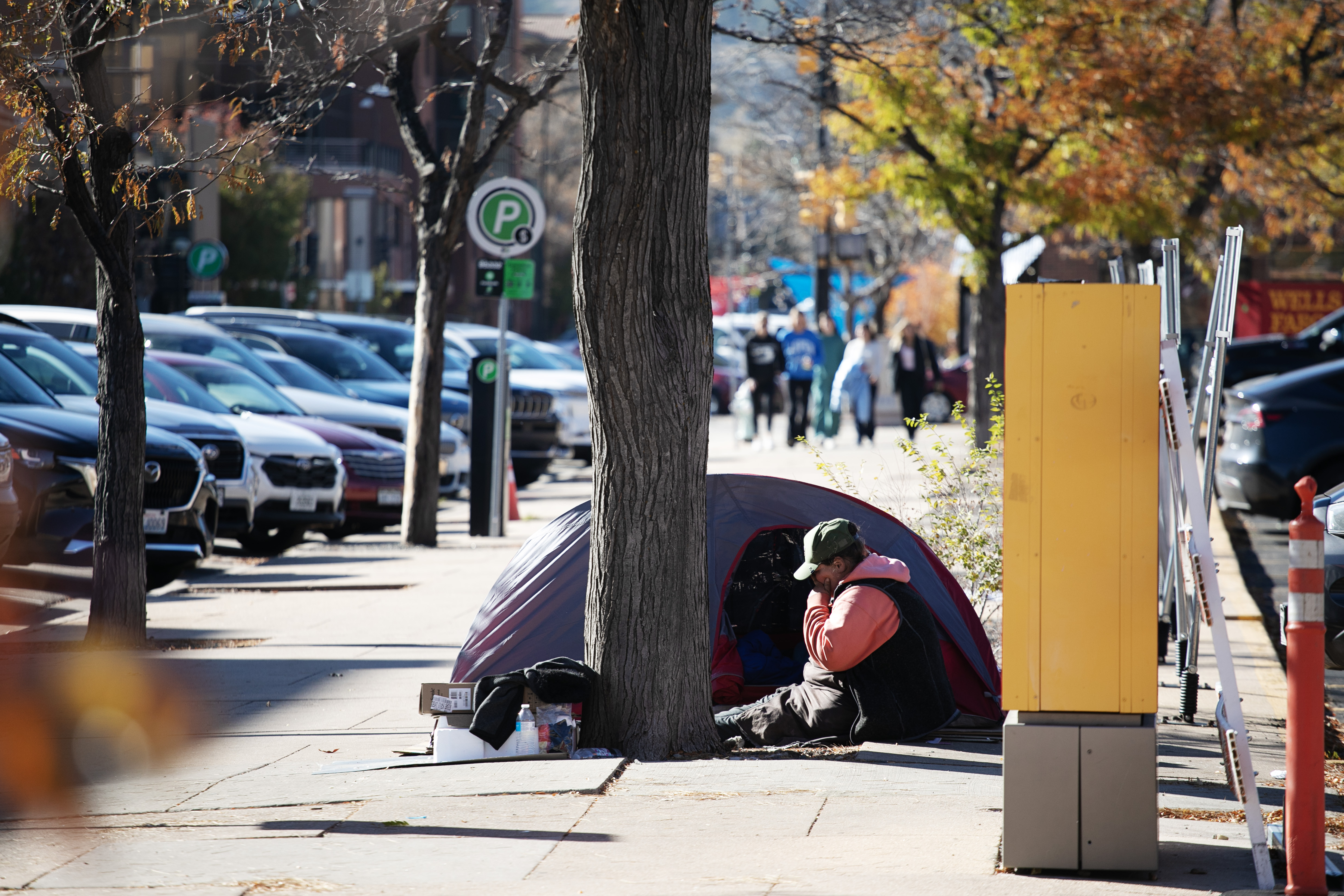 A person sits in a tent on a Boulder, Colo. sidewalk on Thursday, Nov. 14, 2024. (TomHellauerMultimedia Producertom.hellauer@denvergazette.comhttps://denvergazette.com/content/tncms/avatars/f/9e/622/f9e6228a-3b6b-11ed-bf10-fbb71fa8e421.f54b911252c540f1d61709edc4727a39.png)