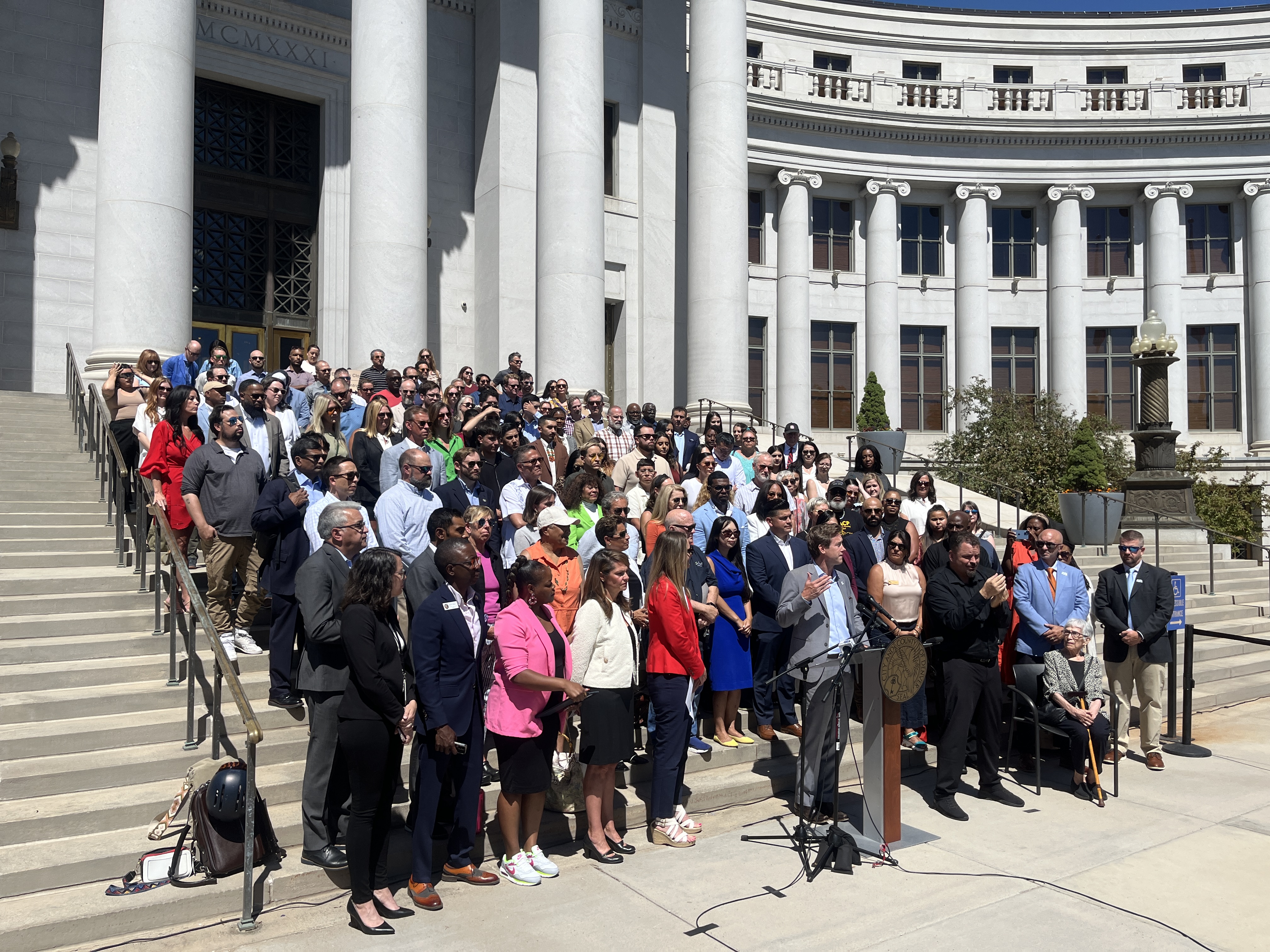 Denver Mayor Mike Johnston answers questions about a new proposed sales tax increase to fund affordable housing development in Denver on Monday, July 8, 2024. (Alex Edwards/The Denver Gazette) (AlexanderEdwardsBusiness Reporteralex.edwards@gazette.comhttps://secure.gravatar.com/avatar/dbaa50cc8a9183e280c297e3afa72ace?d=mm&r=g)