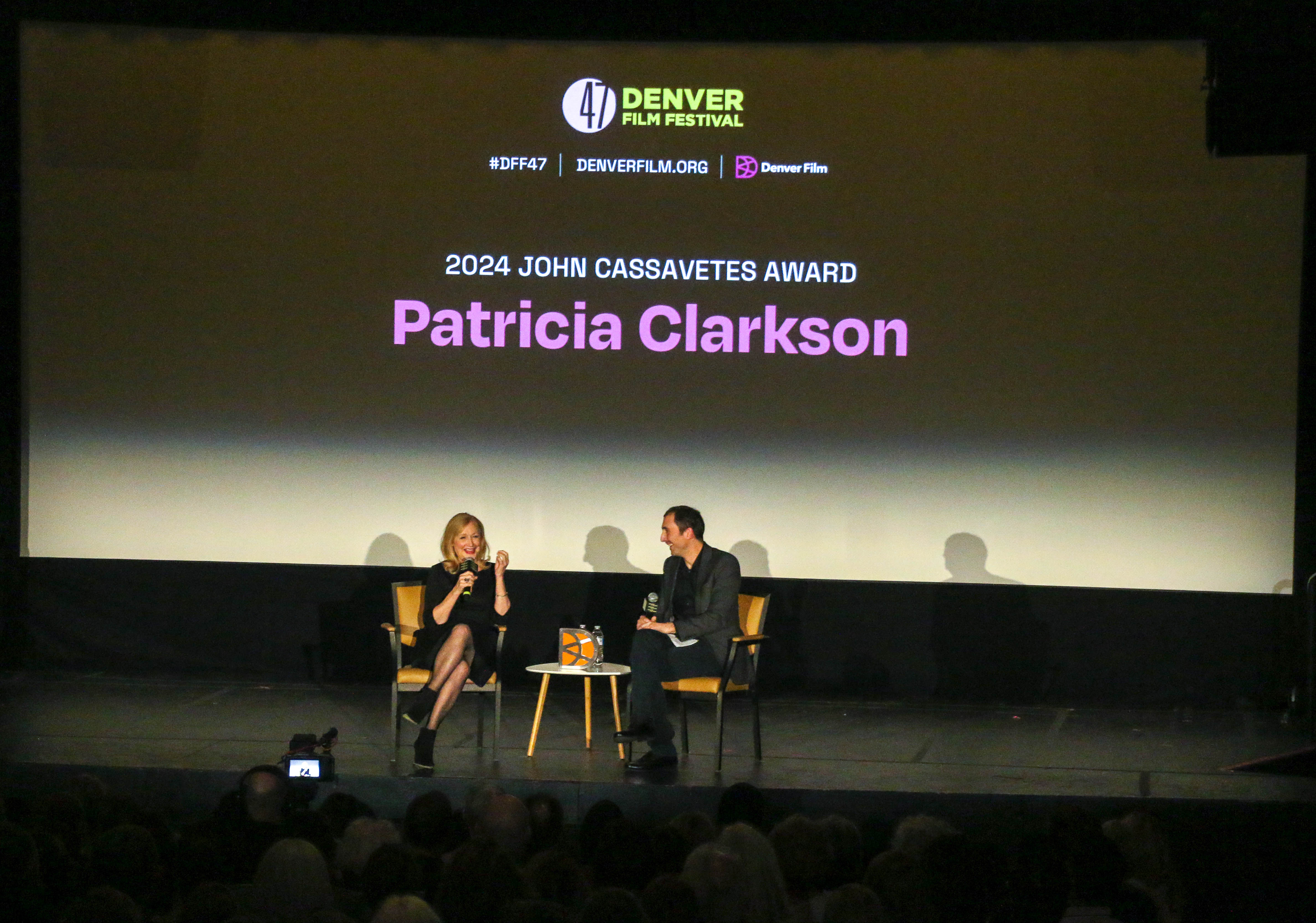 Patricia Clarkson speaks with Denver Film Artistic Director Matt Campbell following a Denver Film Festival screening of her new film 