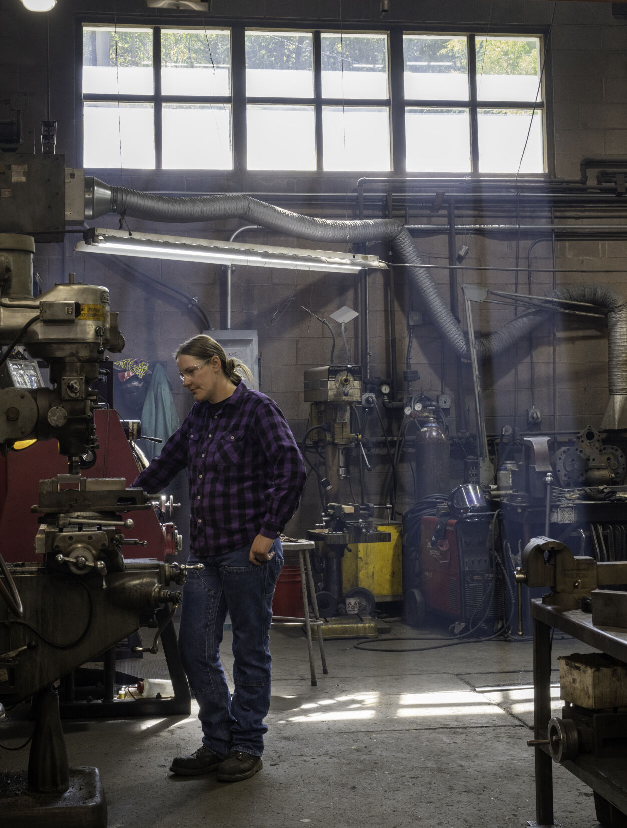 Jenn Jenks not only drives the trains but pitches in to manufacture parts used on the Georgetown Loop Railroad on Wednesday, Sept. 25. (Jerilee Bennett, The Gazette)