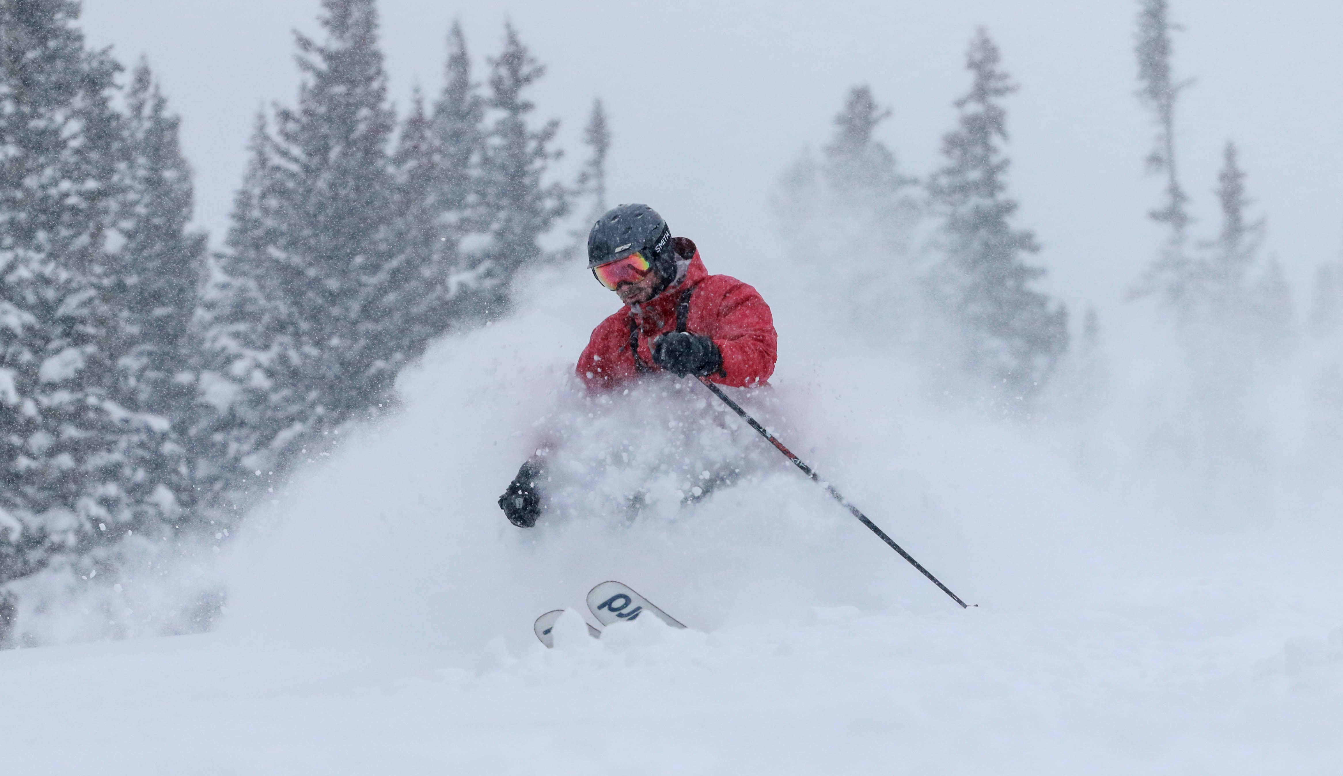 Justin Michael skis the powder at Eldora Mountain Resort, near Nederland. RTD service to the resort from Boulder begins Thursday in conjunction with the Resort's Thursday opening. (Courtesy photo, Eldora Mountain Resort)