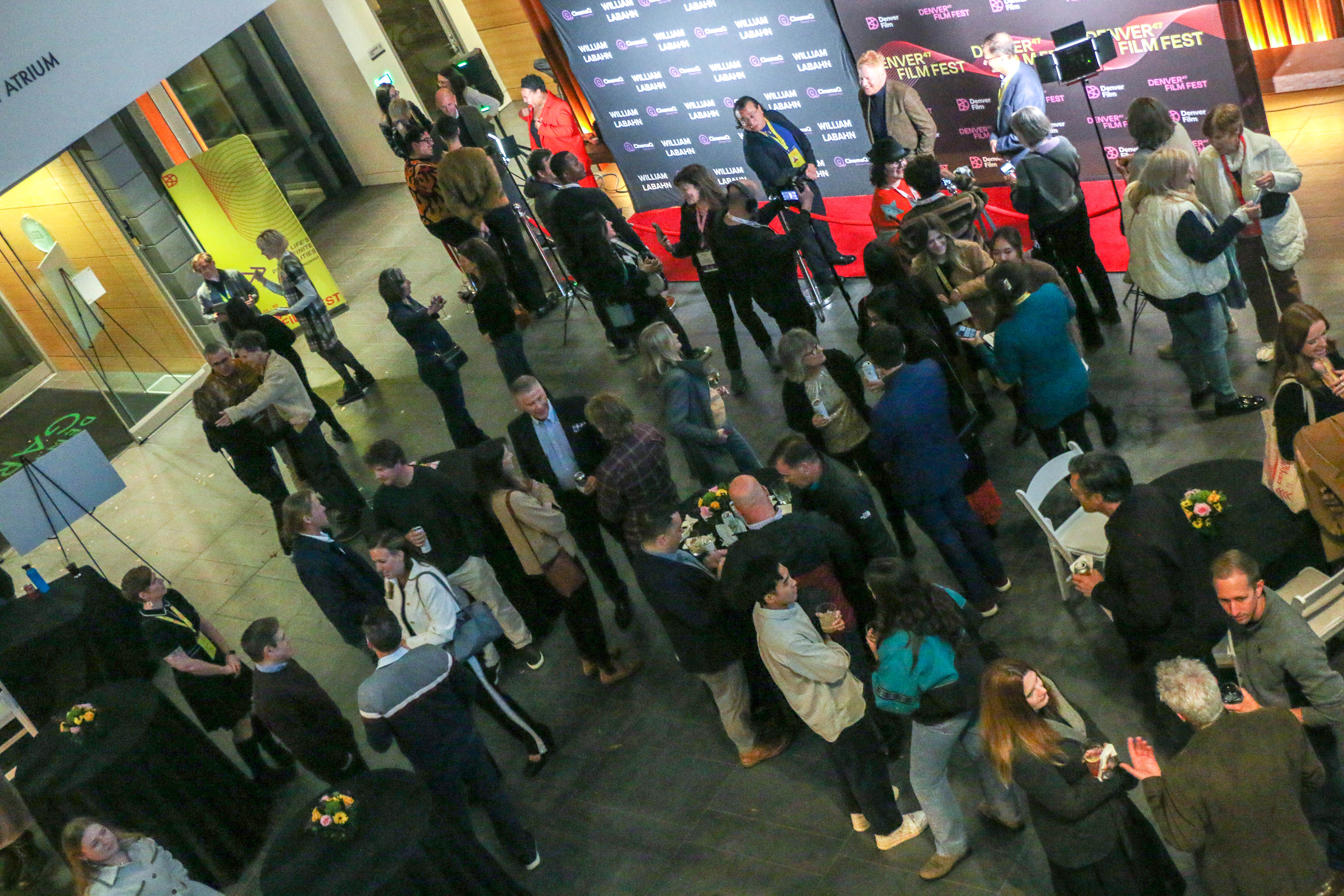 The lobby of the Denver Botanic Gardens before Jesse Tyler Ferguson received Denver Film's 2024 CinemaQ LaBahn Ikon Film Award presentation on Nov. 7, 2024. (JOHN MOORE)