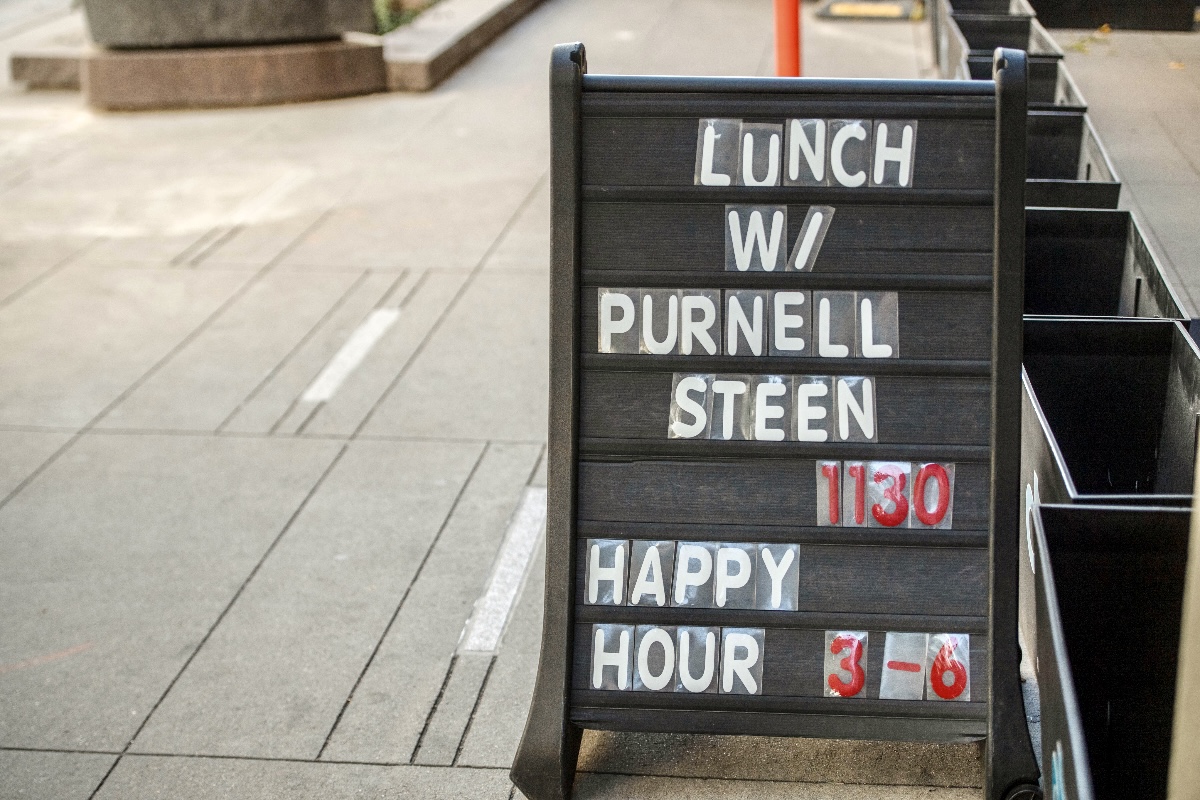 The sign outside Denver's Dazzle jazz club on Nov. 1, 2024. Playing live were Purnell Steen and the Five Points Ambassadors. (JOHN MOORE, DENVER GAZETTE)