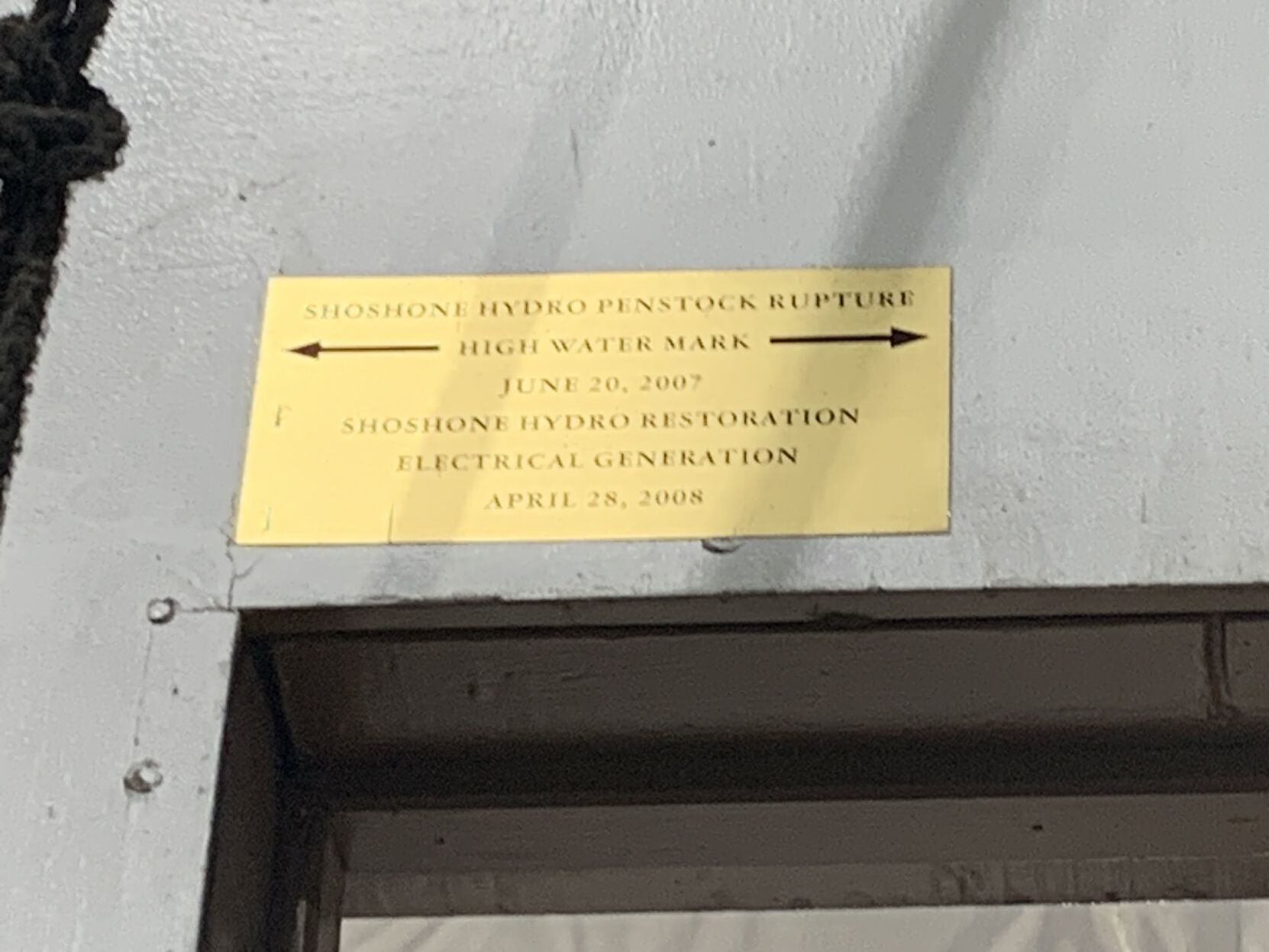 Pictured is the high water mark plaque at the Shoshone power plant. (MarianneGoodlandmarianne.goodland@coloradopolitics.comhttps://secure.gravatar.com/avatar/125a14b7bd9266f61a445ec13b1d3605?d=mm&r=g)