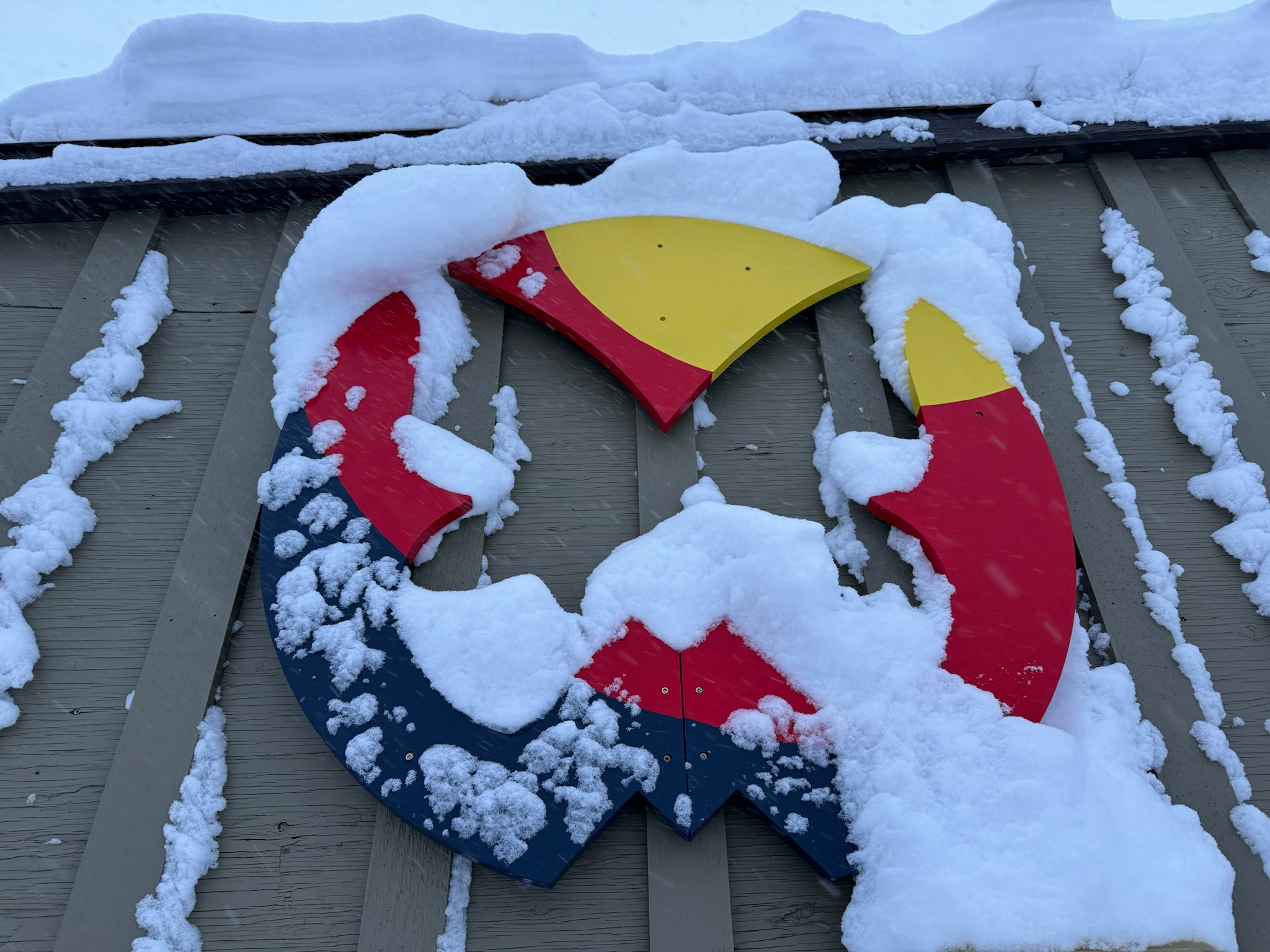 The Monarch Mountain logo hangs on the side of a building, as seen Tuesday, Nov. 19, 2024. Monarch Mountain opens for skiing and snowboarding Friday, Nov. 22, 2024 for winter 2024-25. (Courtesy, Monarch Mountain)
