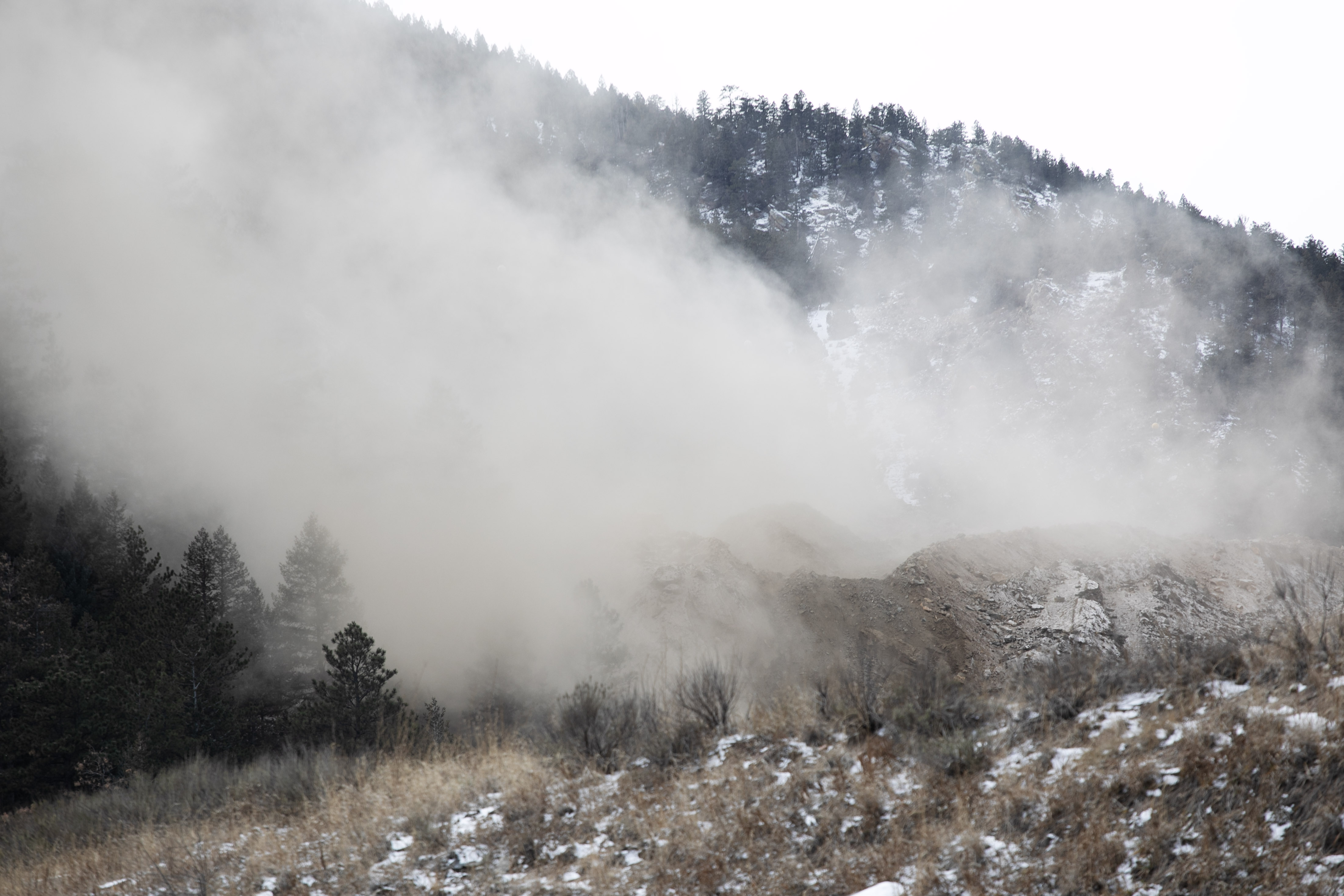 WATCH: Rock blasting underway on I-70 near Floyd Hill