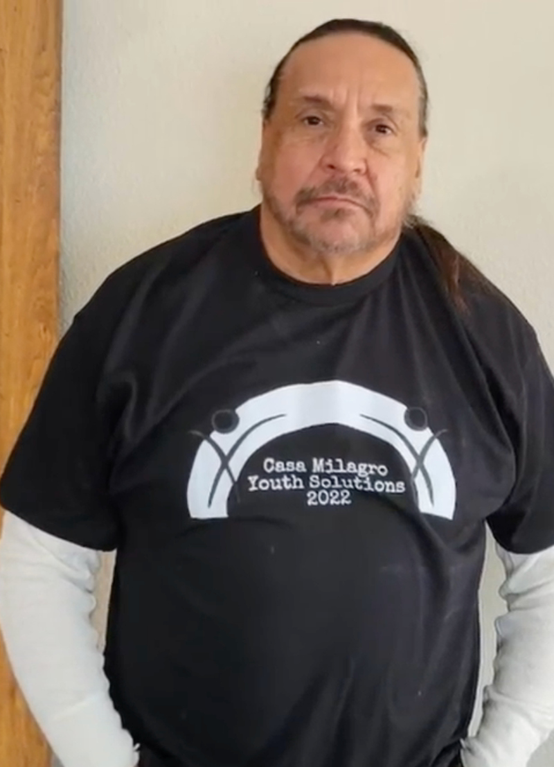 Su Teatro artistic leader Tony Garcia wears his love for Casa Milagro Youth Solutions on his shirt. (PROVIDED BY CASA MILAGRO YOUTH SOLUTIONS)