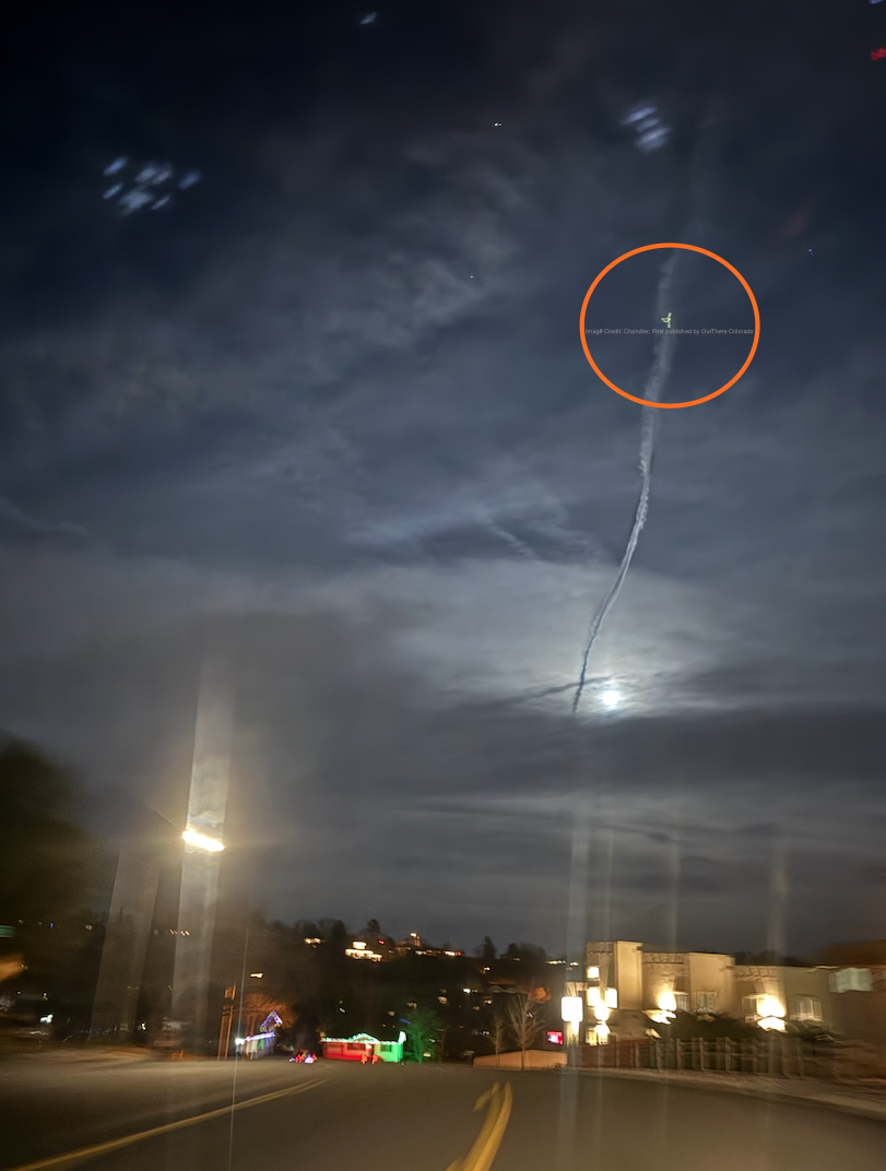 An unidentified object spotted above Colorado Springs. Photo Credit: Chandler.