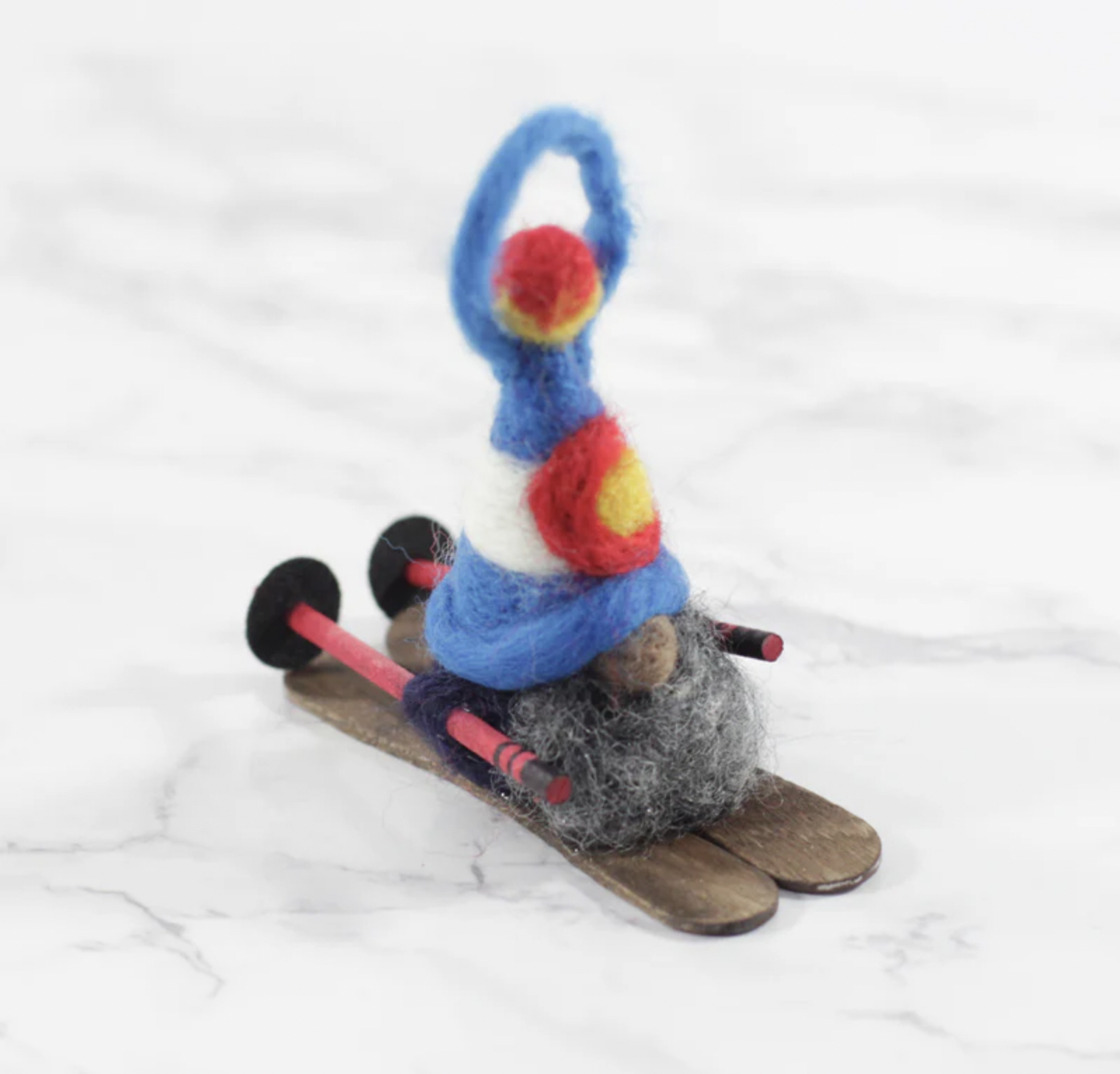 skiing gnome ornament