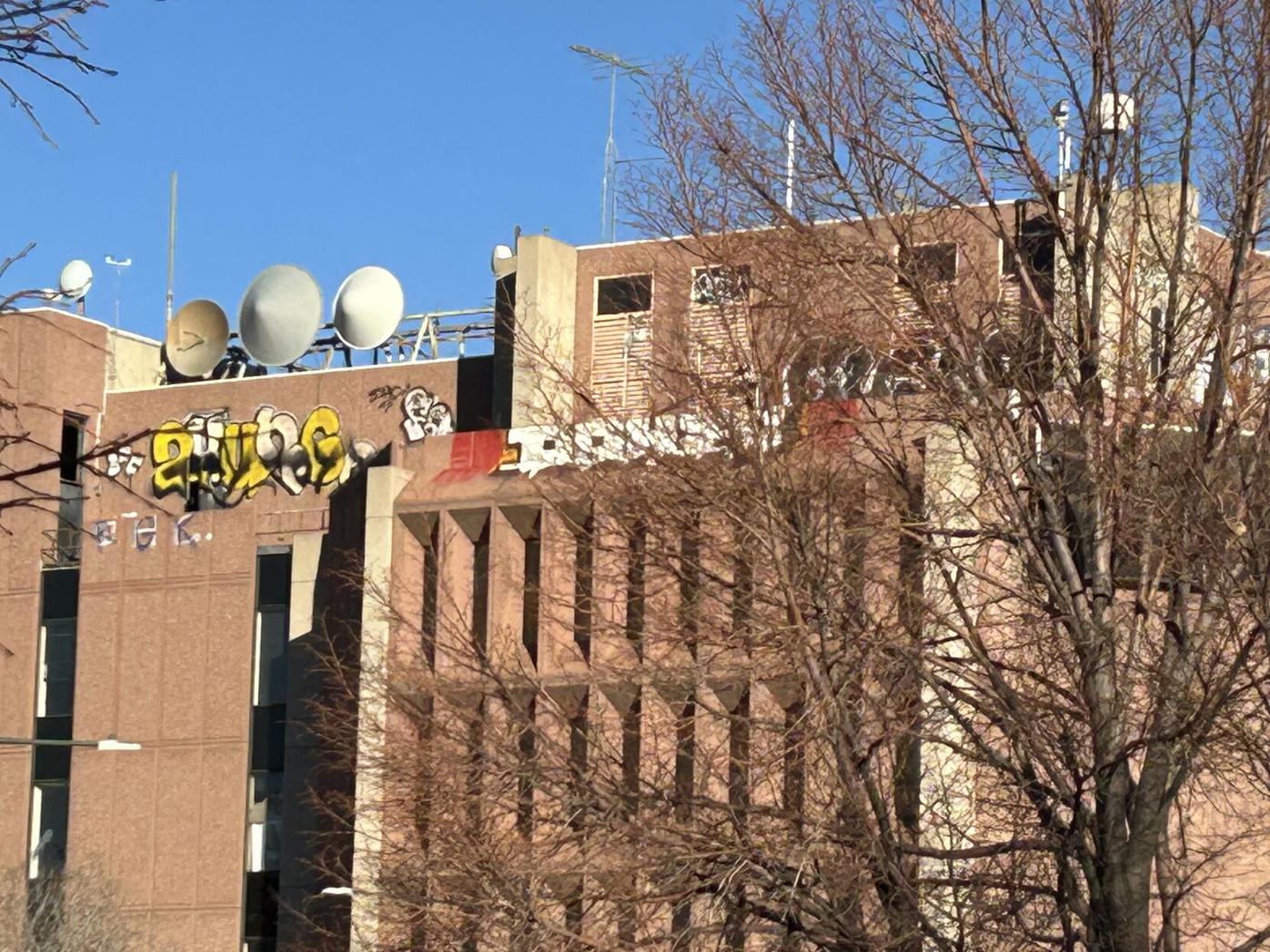 123 Speer building vandalized