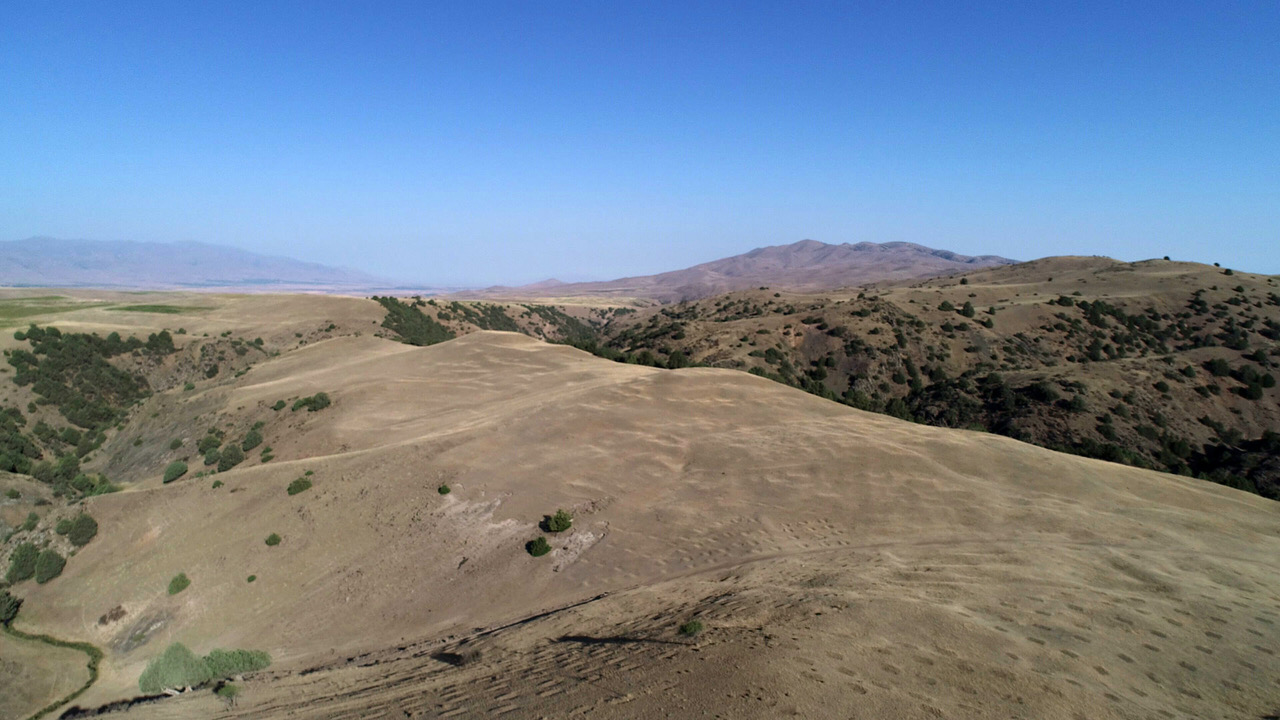 A drone captured images of Tugunbulak in 2018. (Courtesy of M. Frachetti)