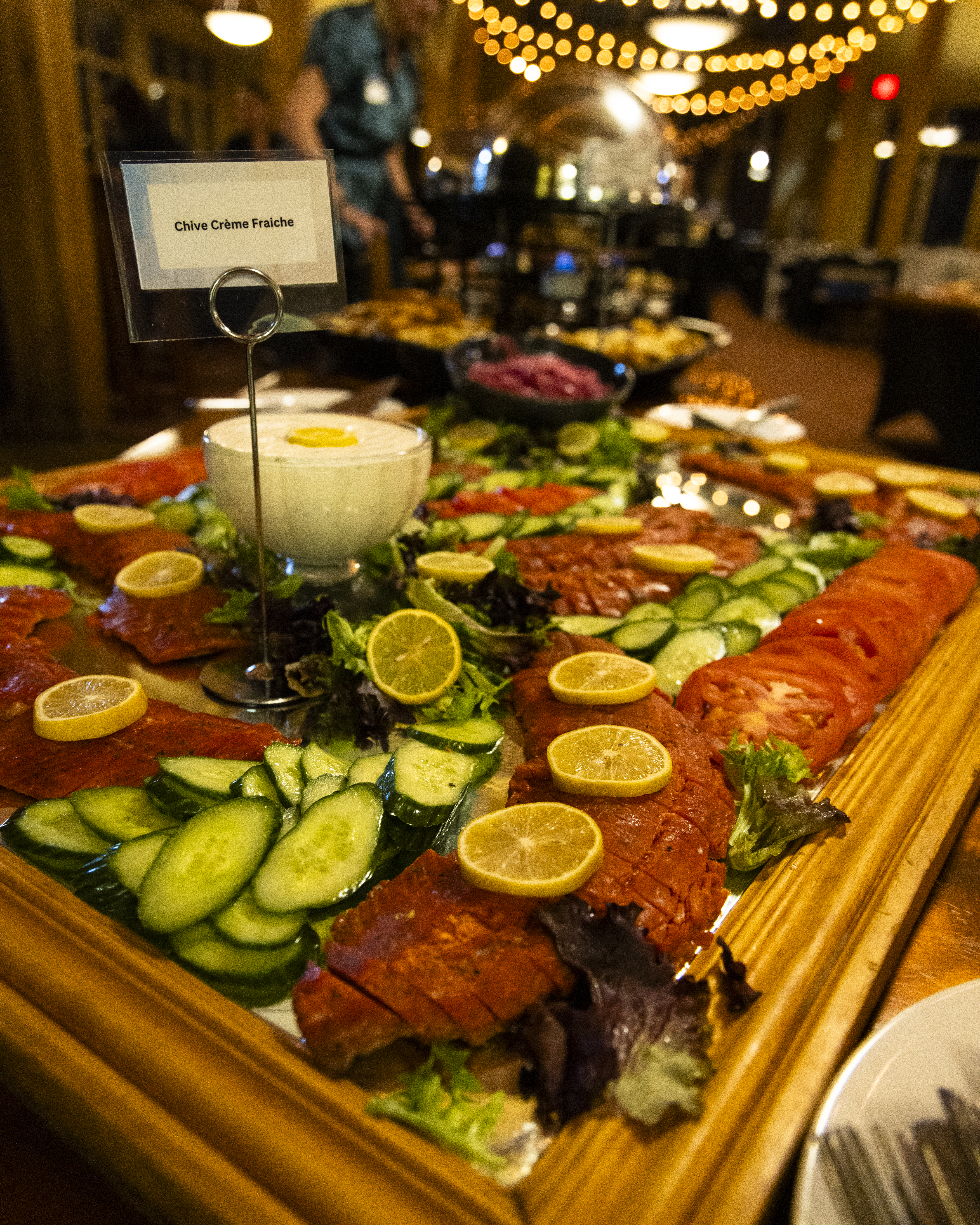 Food is laid out on a table during a Moonlight Dinner Series event Saturday, Feb. 24, 2024 at the Black Mountain Lodge at Arapahoe Basin Ski Area. (Courtesy photo, Lucas Herbert, Arapahoe Basin Ski Area)
