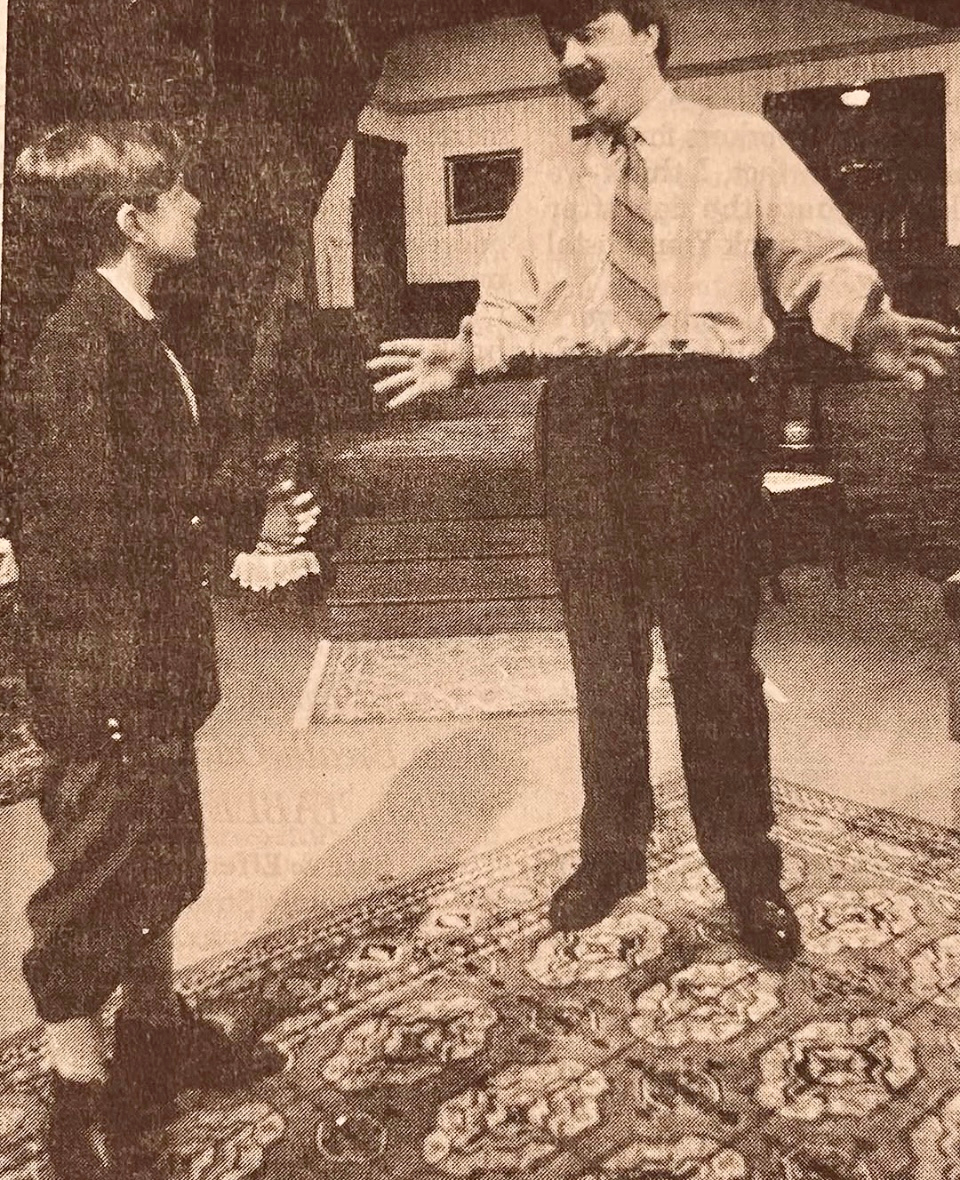 Sean Scrutchins, left, was 12 when he made his first stage appearance opposite his dad in