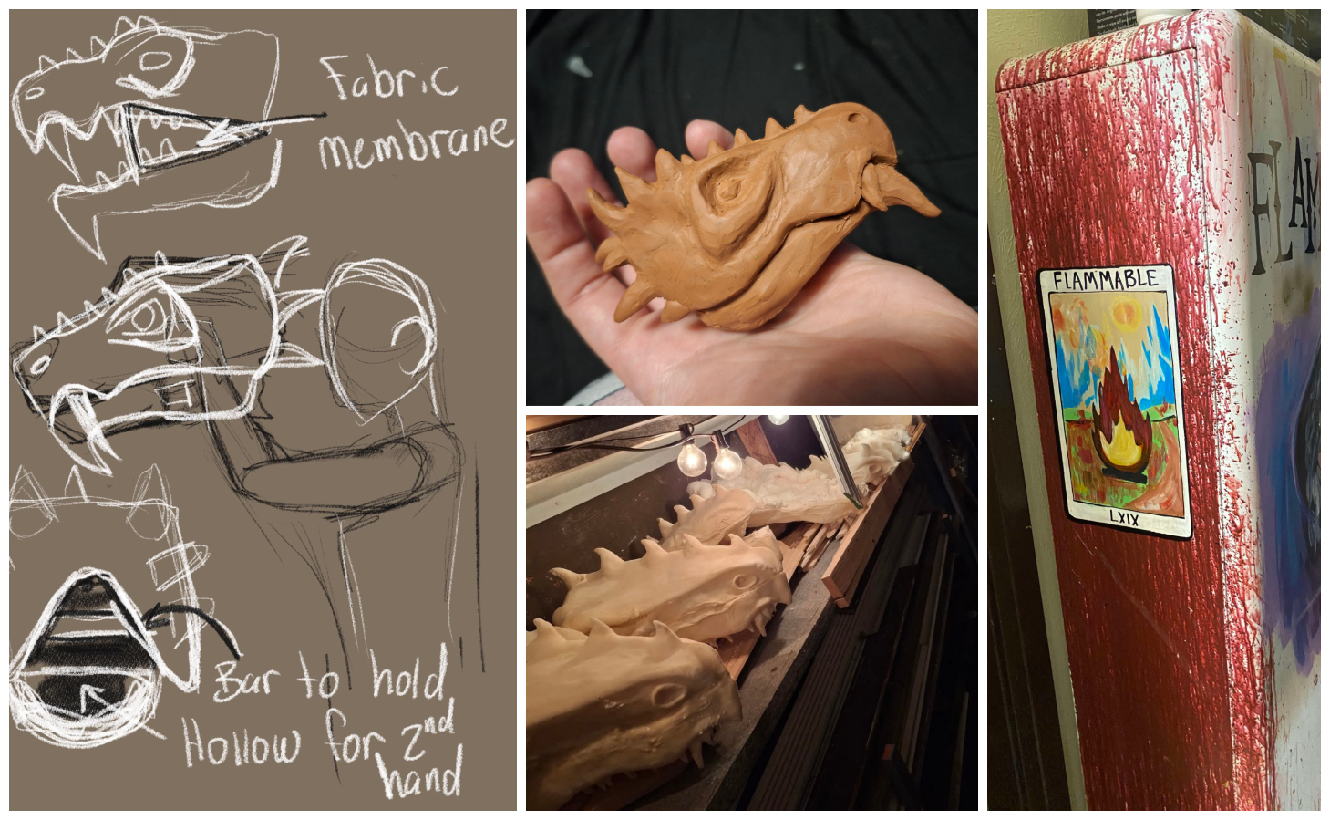 Current and recent examples of work by Bernie Richards, resident scenic painter at Vintage Theatre. (PROVIDED BY VINTAGE THEATRE)