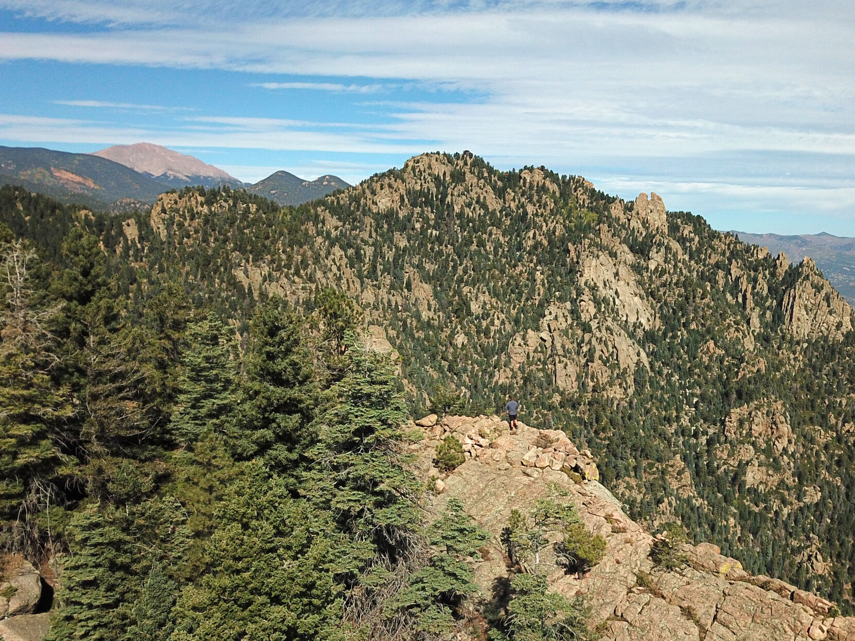 Pikes Peak is seen from Fishers Canyon Open Space at the Legends Overlook. (courtesy of Colorado Springs Parks, Recreation and Cultural Services)