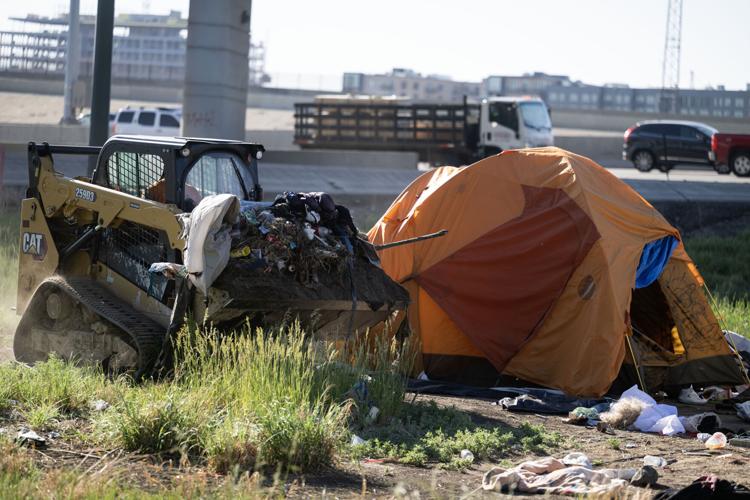 Crew clears Denver homeless encampment (copy) (copy)