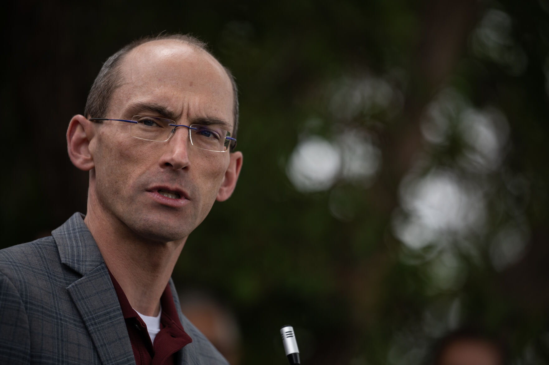 Rep. Mike Weissman speaks to media before Gov. Jared Polis signs Senate Bills 23-303 and 23-304 on Wednesday, May 24, 2023, at the home of Joe Lloyd Medina in Commerce City, Colo. (Timothy Hurst/Denver Gazette) (Timothy Hurst/Denver Gazette)