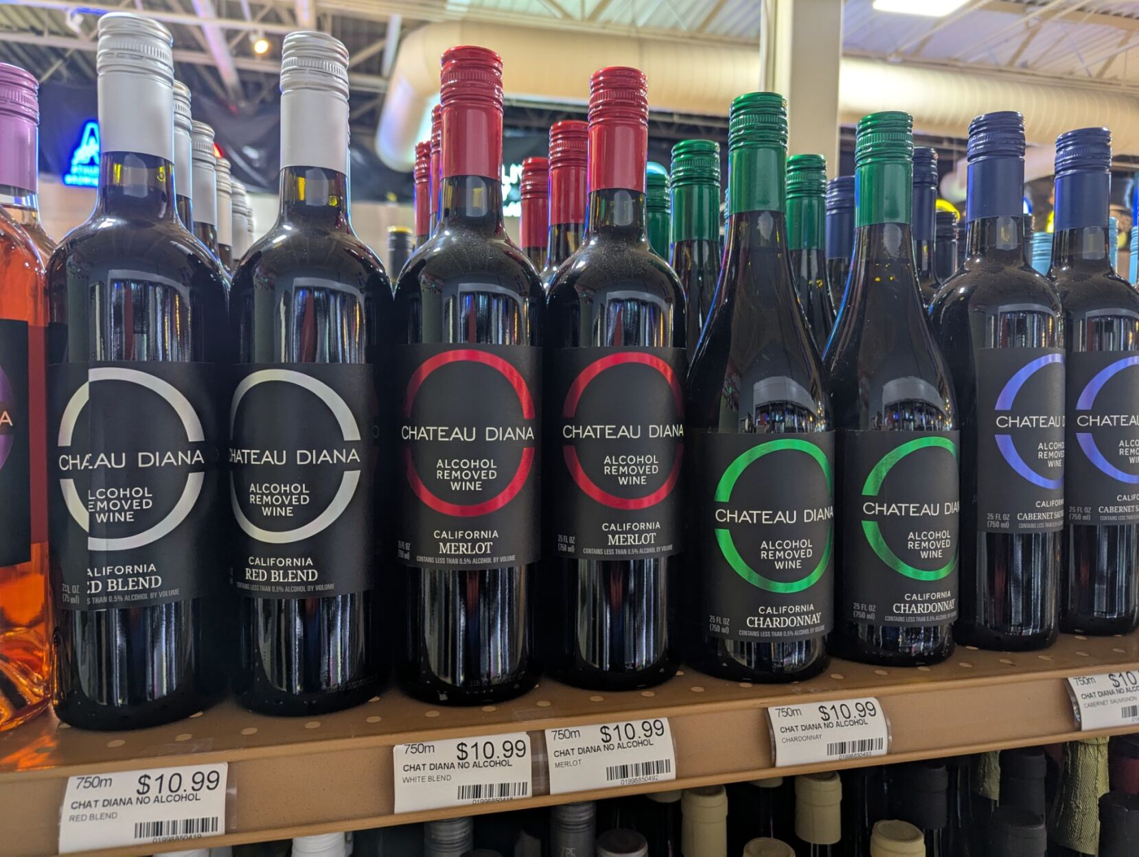 Many liquor stores, such as this one in Fort Collins, now carry large selections of non-alcoholic wine. (Hap Fry)