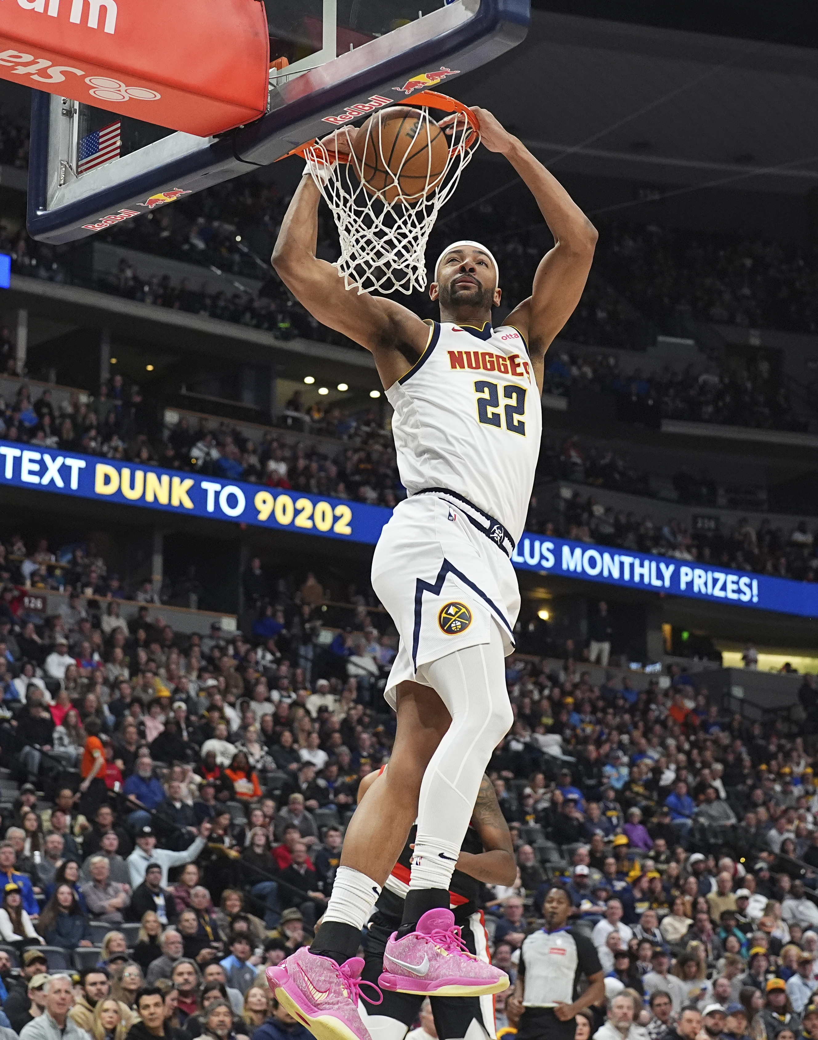 Denver Nuggets forward Zeke Nnaji (22) in the first half of an NBA basketball game Monday, Feb. 10, 2025, in Denver. (AP Photo/David Zalubowski) (David Zalubowski)