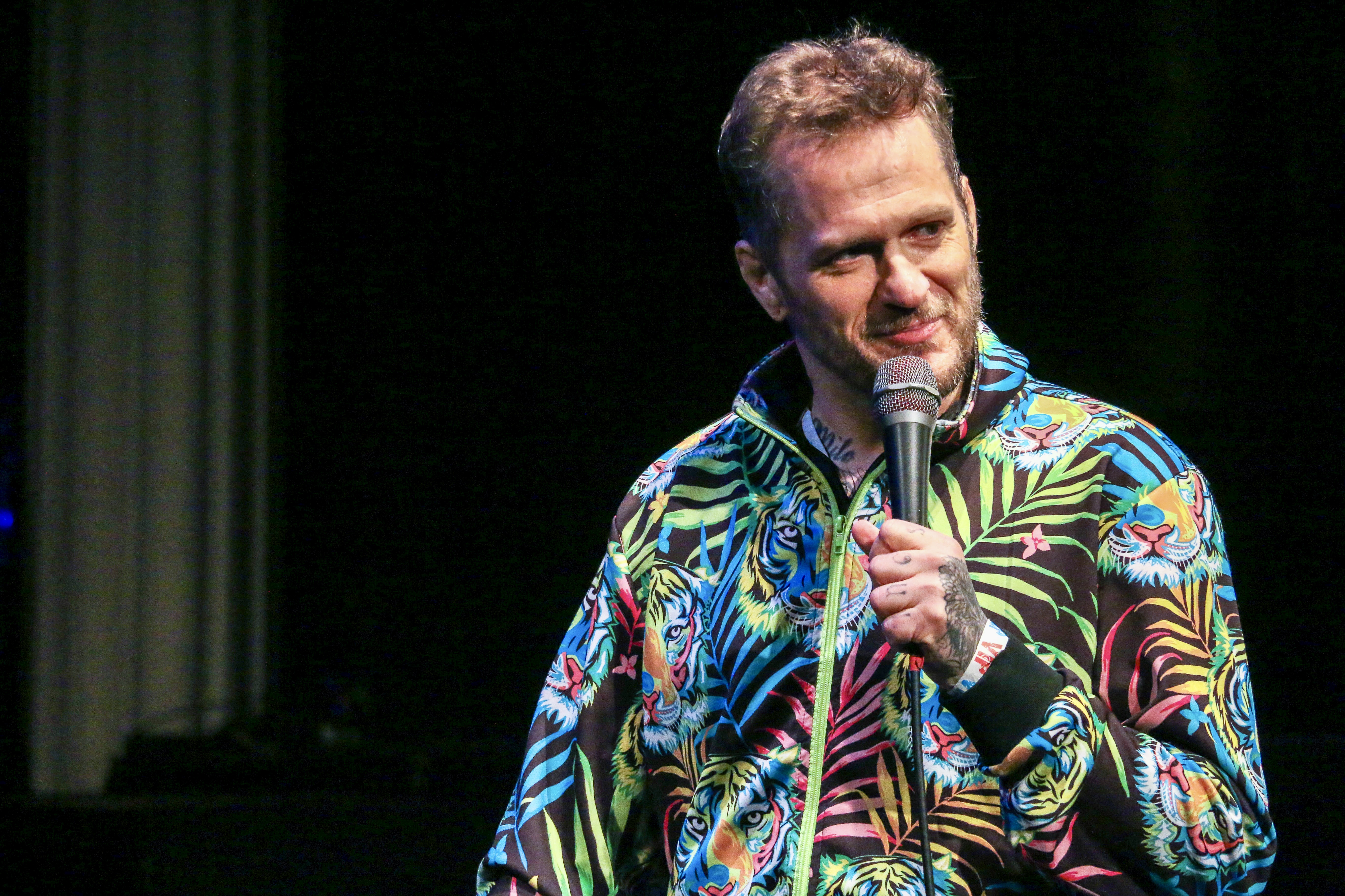 18. Standup comedian Ben Roy joins a comedy show already in progress at the Bug Theater after having opened for Ted Leo and the Pharmacists back at the Oriental Theater on Jan. 25, 2025. (JOHN MOORE/THE DENVER GAZETTE)