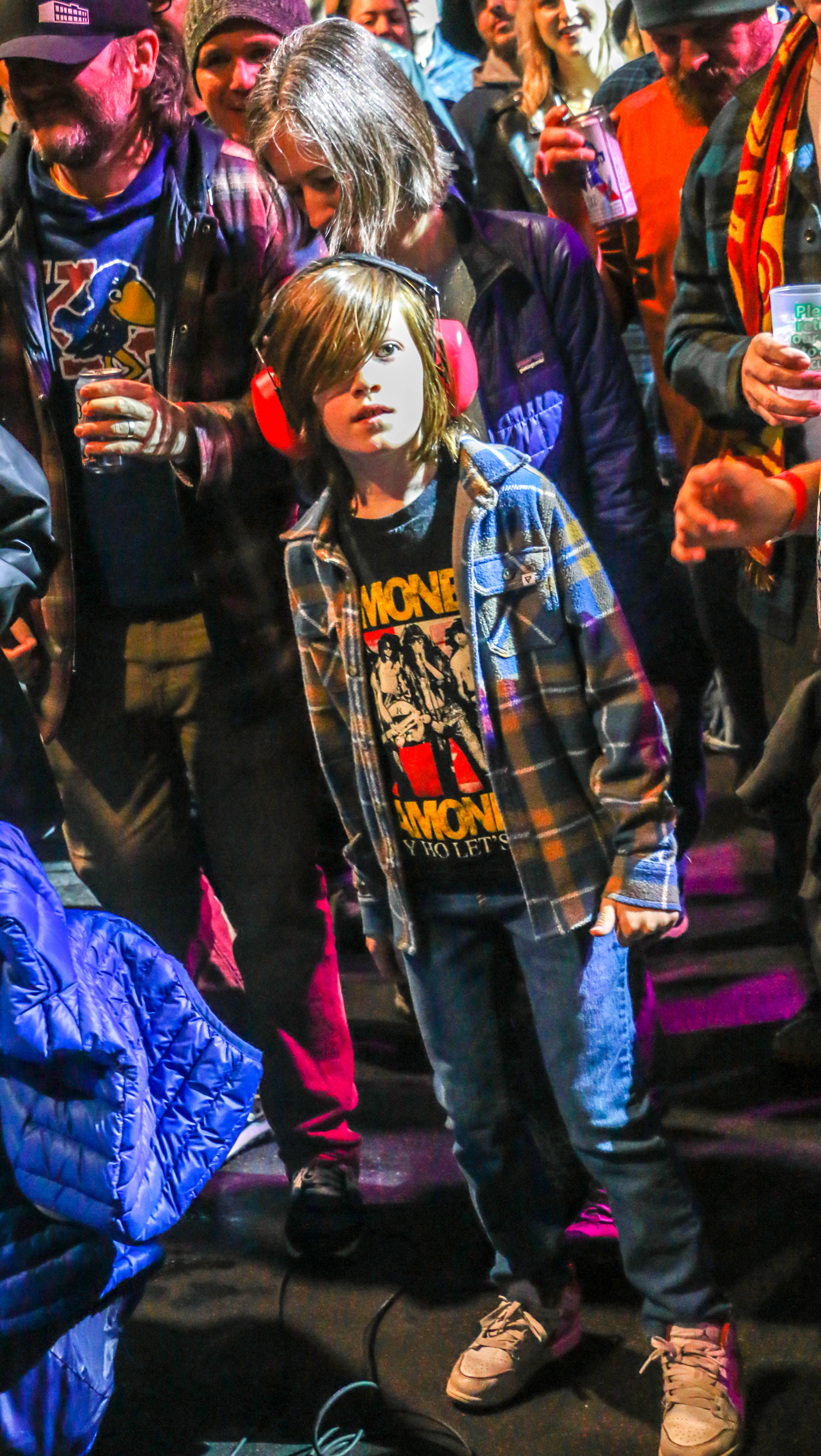 14. A 9-year-old fan named Colin enjoys SPELLS opening opening for Ted Leo and the Pharmacists on Jan. 25, 2025, at the Oriental Theater. (JOHN MOORE/DENVER GAZETTE)