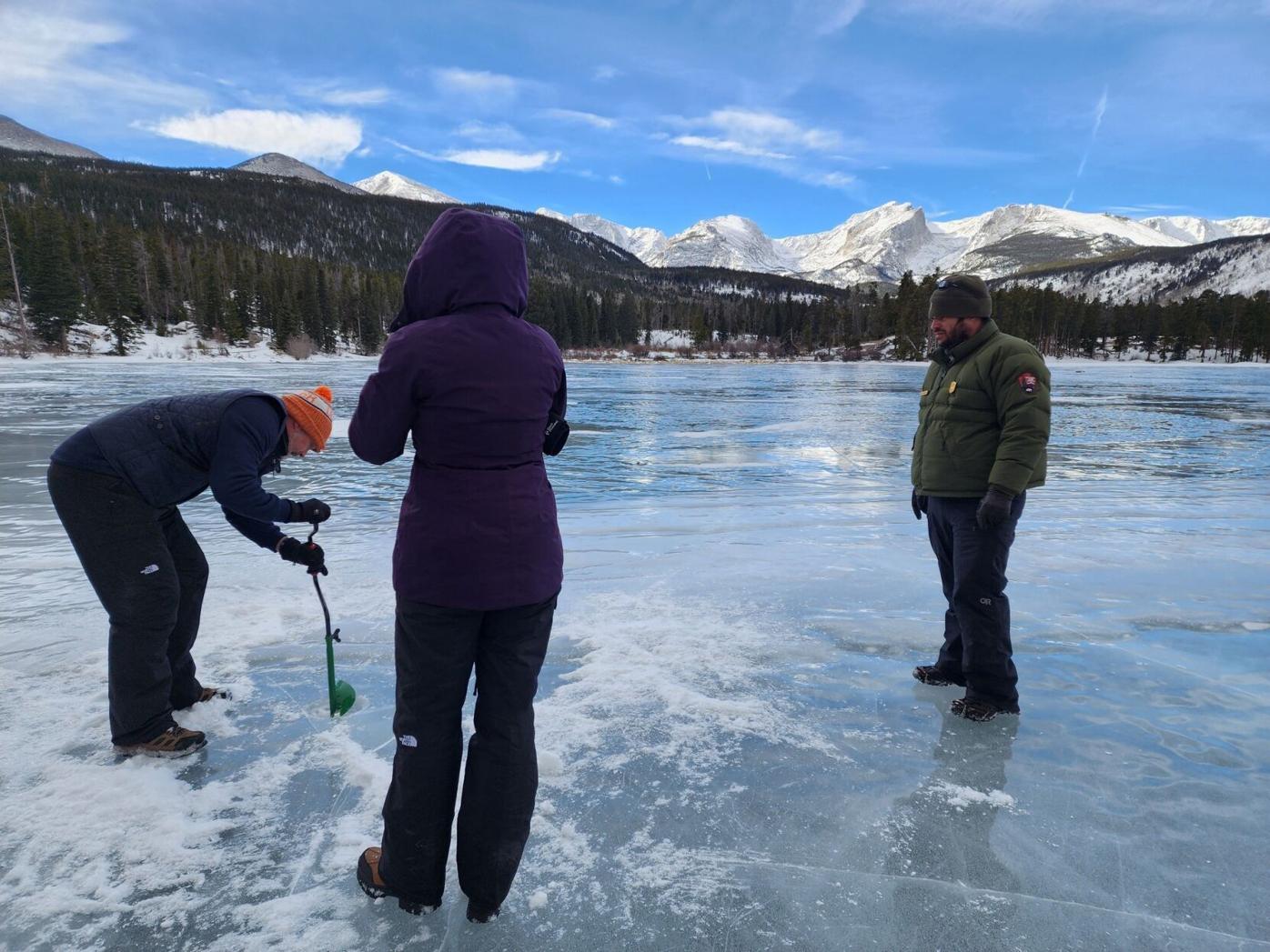 New to ice fishing? See a ranger at Rocky Mountain National Park
