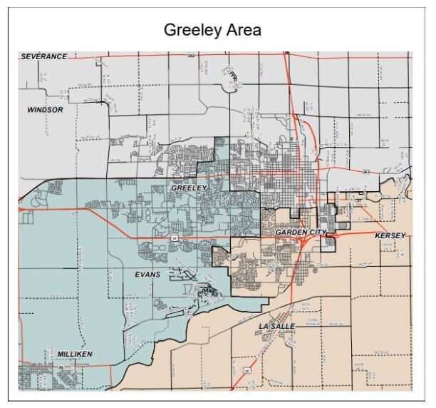 Greeley as shown in Weld County commission maps