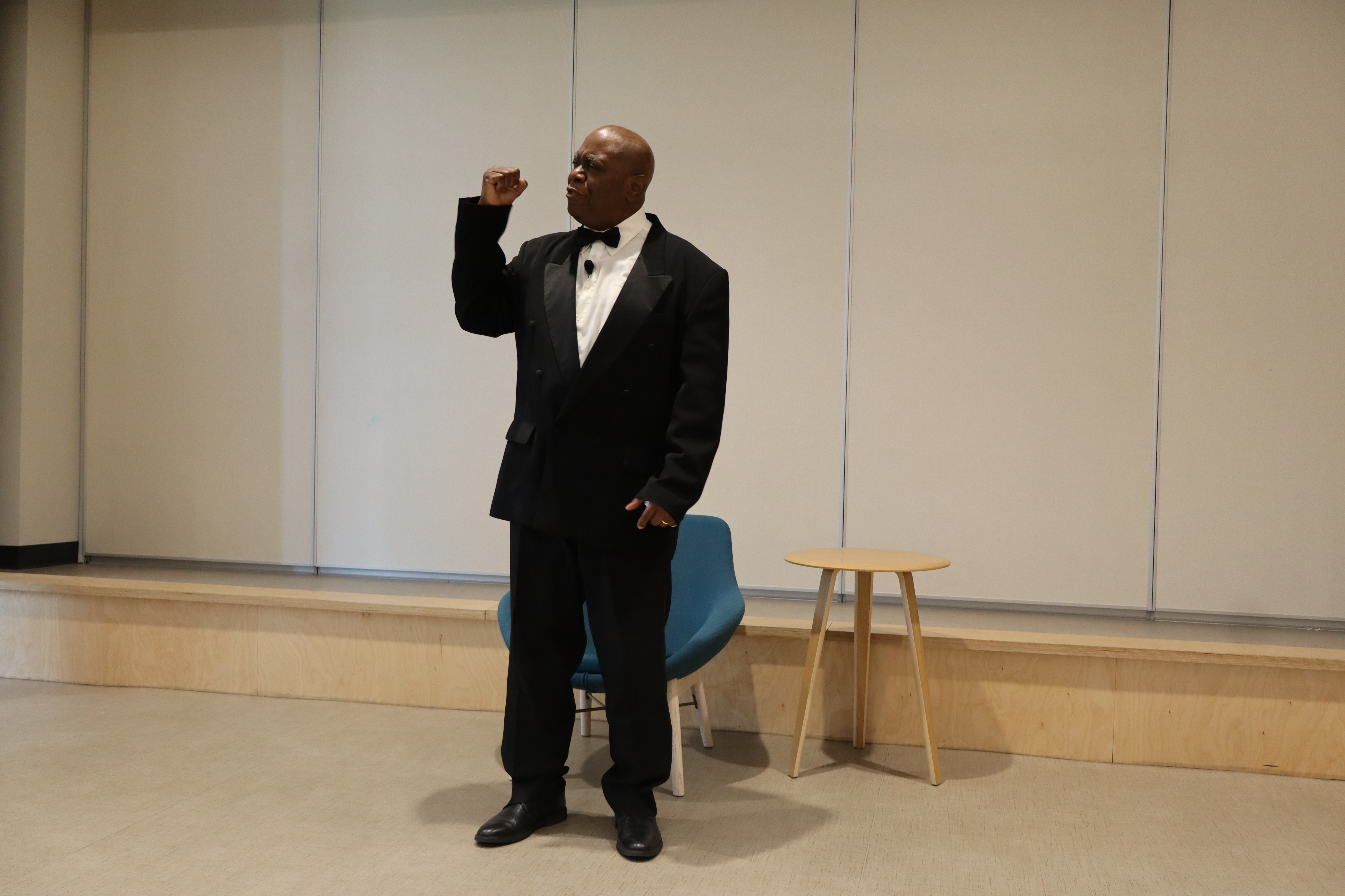 Actor Marvin Jefferson brought Louis Armstrong back to life with his Chautauqua performance at the LINC Library innovation Center in Greeley Monday. (Courtesy photo, Jason Van Vleet)