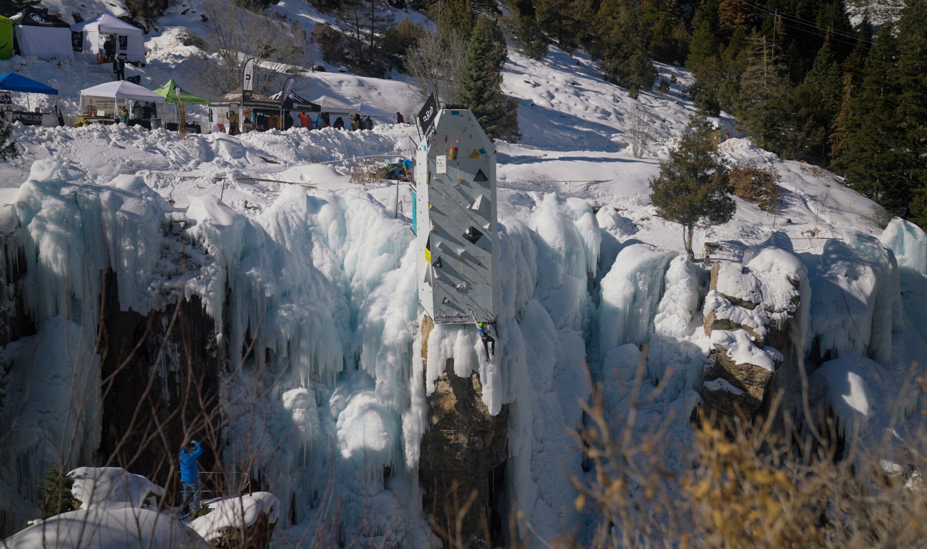 Troy Tadlock competes at the 30th Annual Ouray Ice Festival on Friday, Jan. 24, in Ouray, Colo. (Parker Seibold, The Gazette) (Parker Seibold)