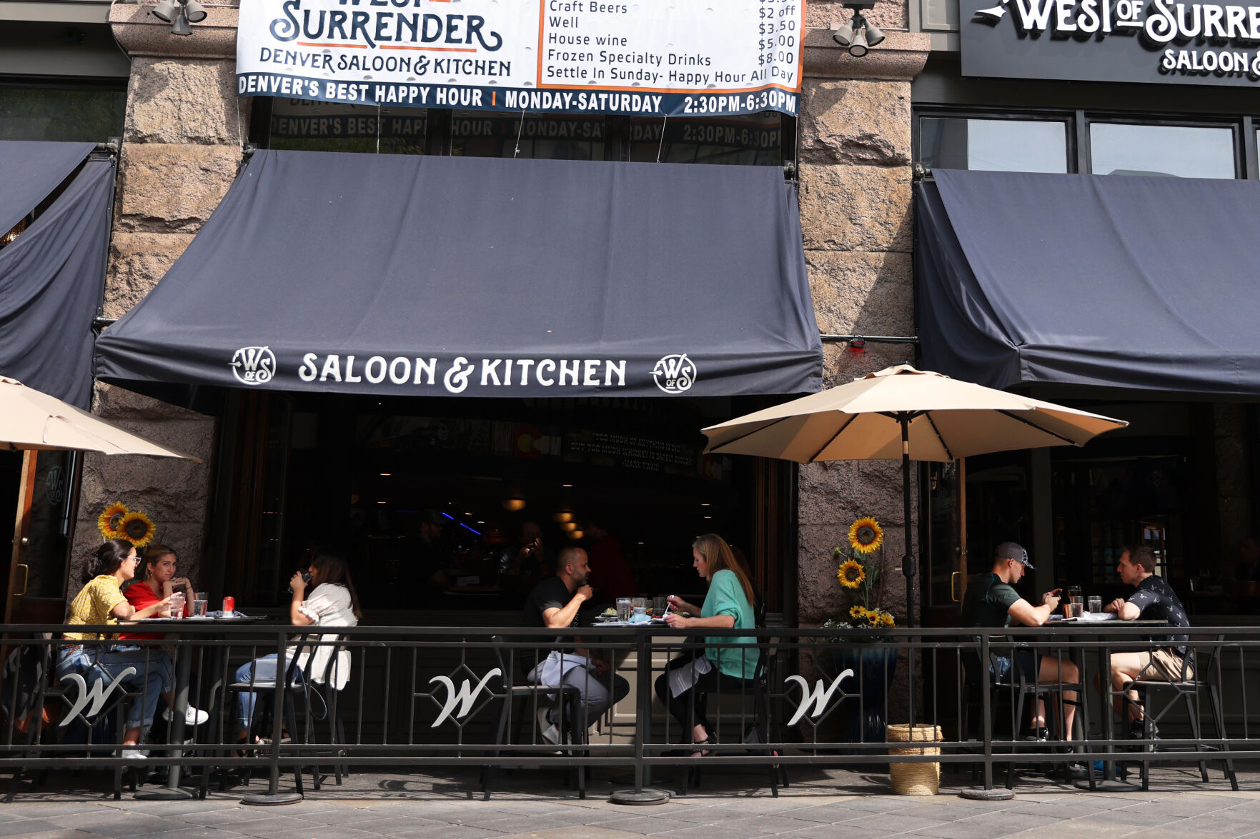 Restaurant patrons dine in an outdoor dining area along the 16th Street Mall in downtown Denver on Oct. 2, 2020. (Forrest Czarnecki/The Denver Gazette) (Forrest Czarnecki)