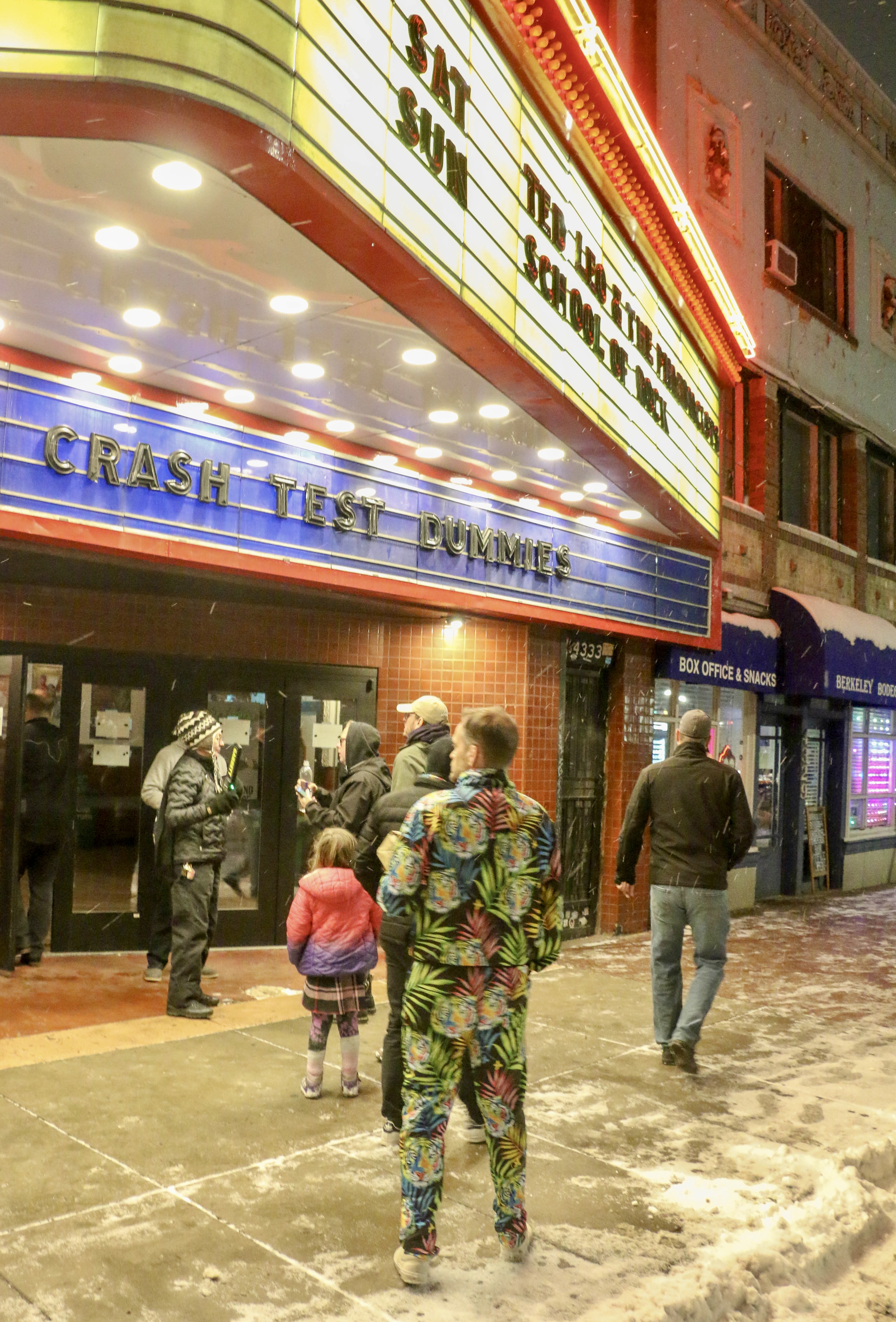 4. Ben Roy of the punk band Spells returns to the Oriental theater after sound check and dinner before opening for Ted Leo and the Pharmacists on Jan. 25, 2025, at the Oriental Theater in northwest Denver. Twenty minutes after that set, Roy was doing a stand-up comedy routine 2 miles east at the Bug Theater, riffing in part on what had just happened at the Oriental. (JOHN MOORE/THE DENVER GAZETTE)