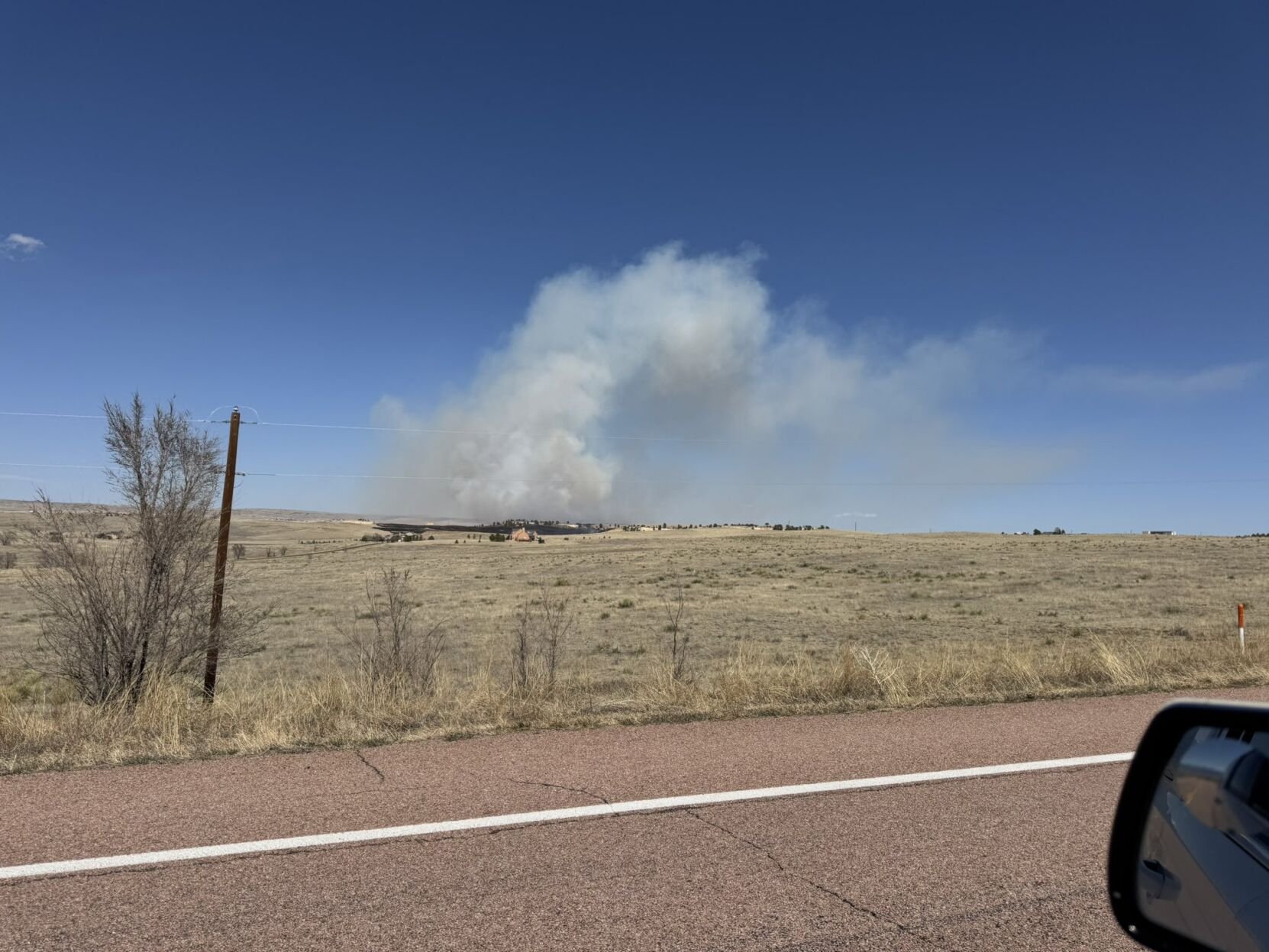 Evacuations were ordered Thursday because of a grass fire between the Colorado Springs Airport and Schriever Space Force Base. (Courtesy of Colorado Springs Fire Department)