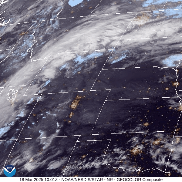 Satellite loop of the northern Rockies from 4:01 a.m., Tuesday, March 18 to 8:06 p.m., Tuesday, March 18, 2025. (CIRA/NOAA)