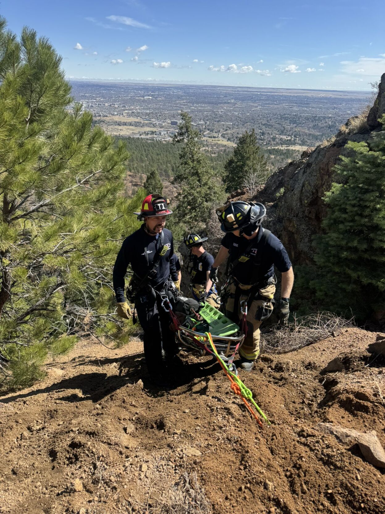 Colorado Springs Fire Department responds to high-angle rescue off Gold Camp Road