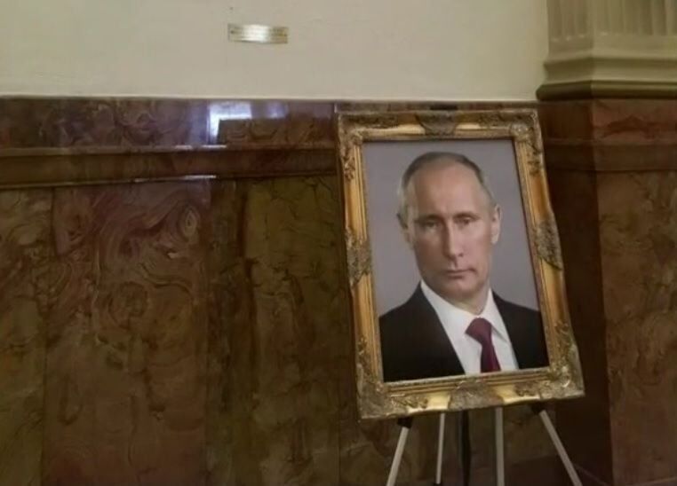 The placement of a portrait of Russian President Vladimir Putin at the Colorado Capitol near a location reserved for U.S. President Donald Trump made worldwide headlines. (KUSA-9News, Denver)