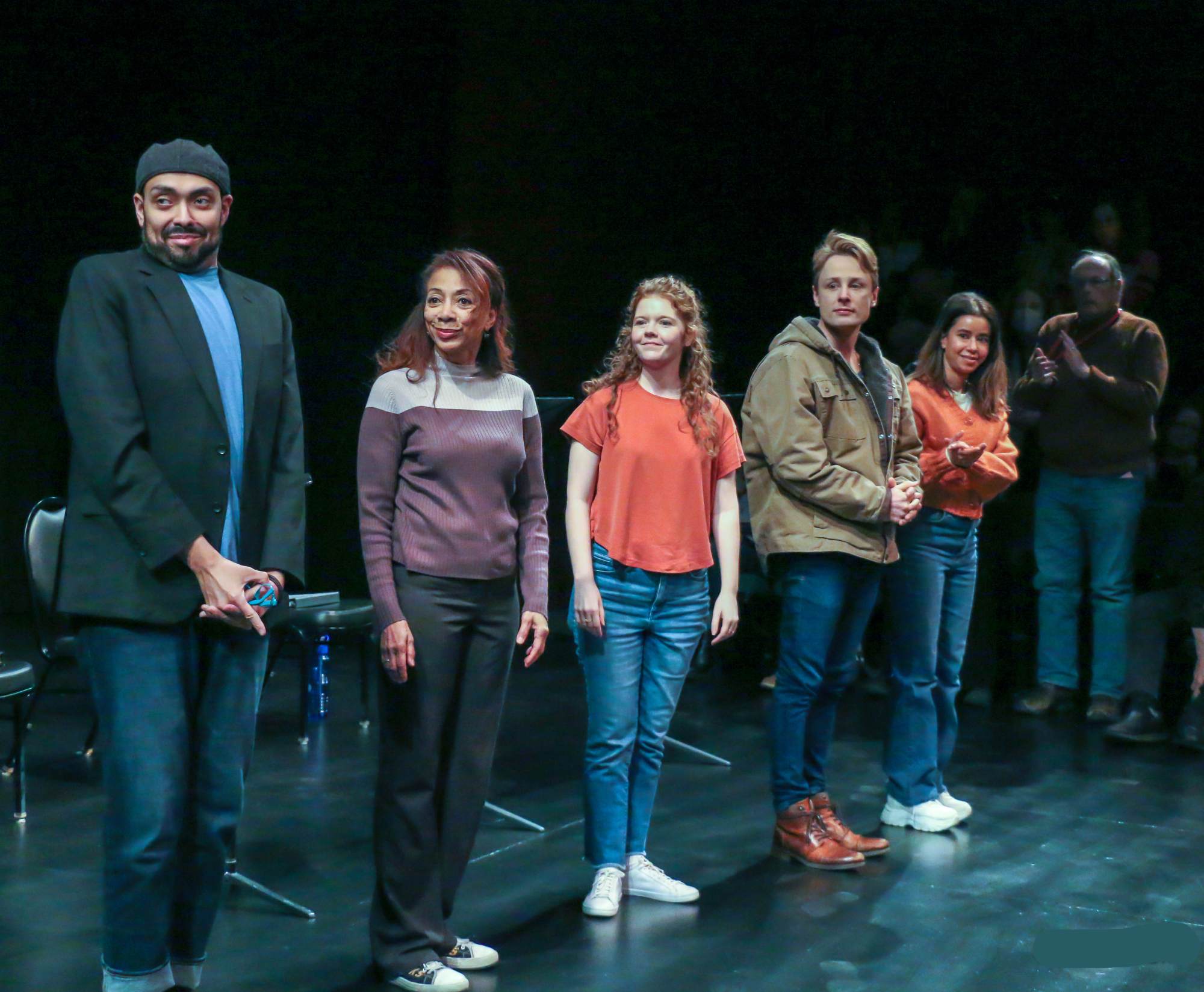 From left: Bobby Bennett, Monica Parks, Alycia Kunkle, David Gow and Sujata Day in 'Rust on Bone' at the 2025 Colorado New Play Summit. (JOHN MOORE/DENVER GAZETTE)