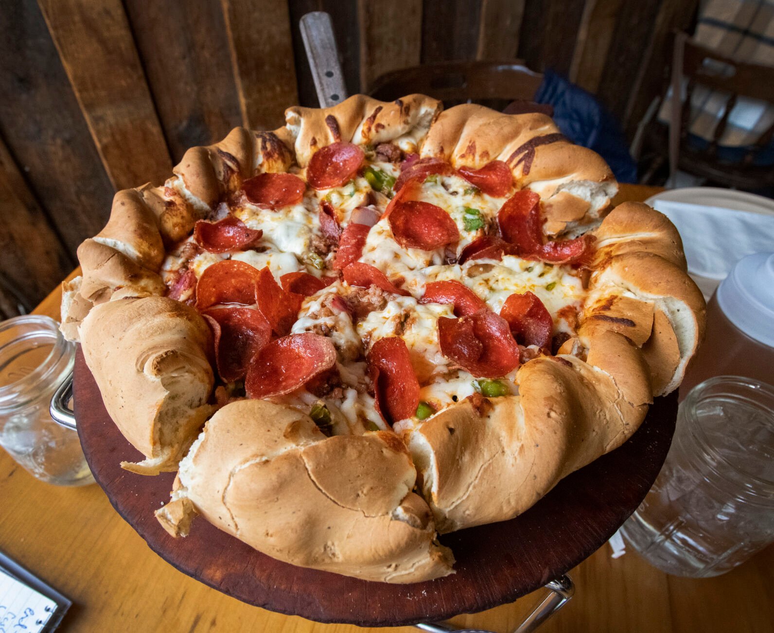 The Colorado-style Motherlode pizza with its braided crust at Beau Jo’s in Idaho Springs.010722-fam-craving 2.jpg (Christian Murdock, The Gazette)