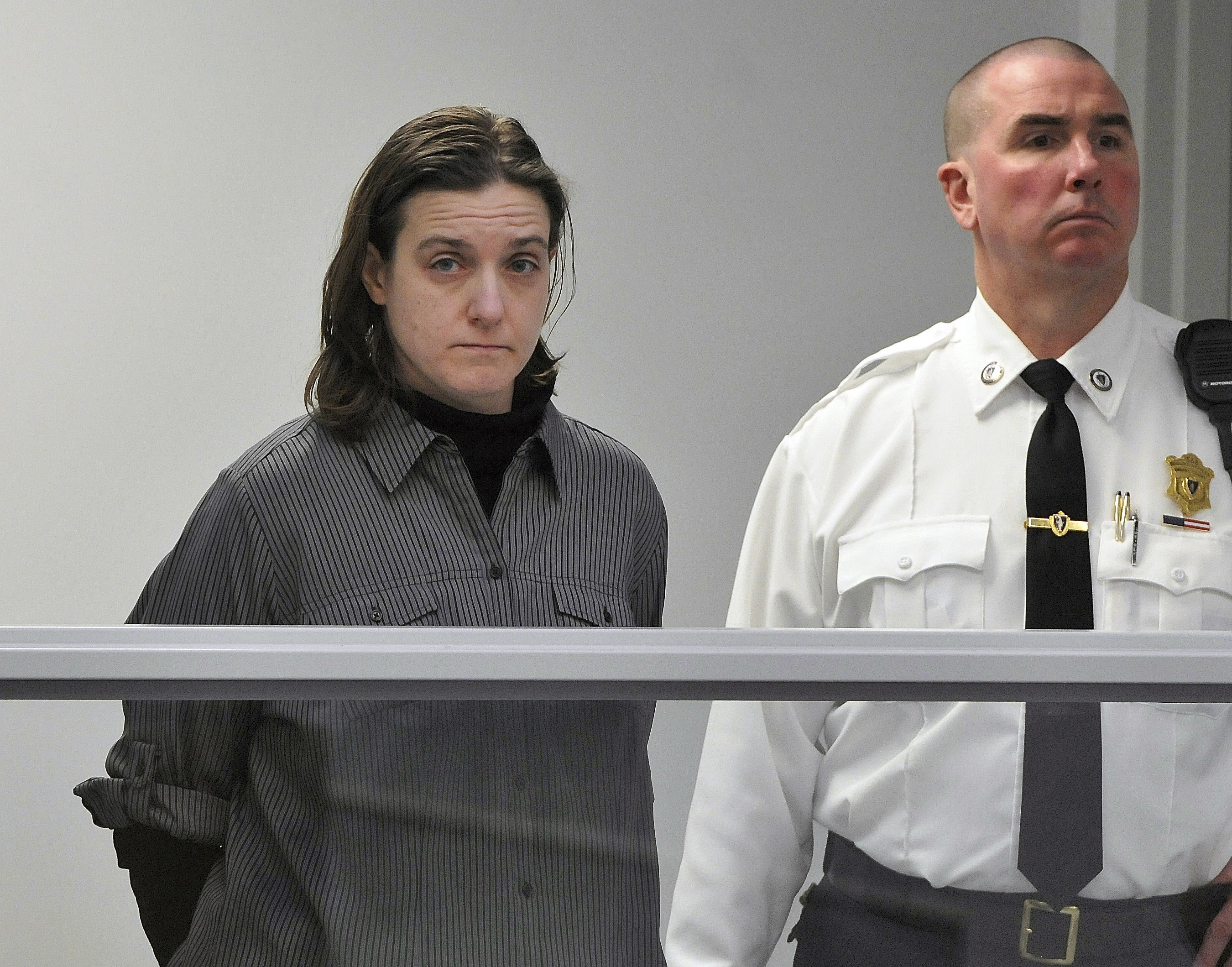 FILE - In this Jan. 22, 2013, file photo, Sonja Farak, left, stands during her arraignment at Eastern Hampshire District Court in Belchertown, Mass. The Massachusetts Supreme Judicial Court will hear arguments on Tuesday, May 8, 2018, that thousands more cases be thrown out which were potentially tainted by misconduct of former chemist Farak. Authorities have said Farak was high almost every day she worked at a state drug lab for eight years. (Don Treeger/The Republican via AP, Pool, File) (LuigeDel PuertoManaging Editorluige.delpuerto@gazette.comhttps://secure.gravatar.com/avatar/766fd31de2cd272e966b7901a72100e4?d=mm&r=g)