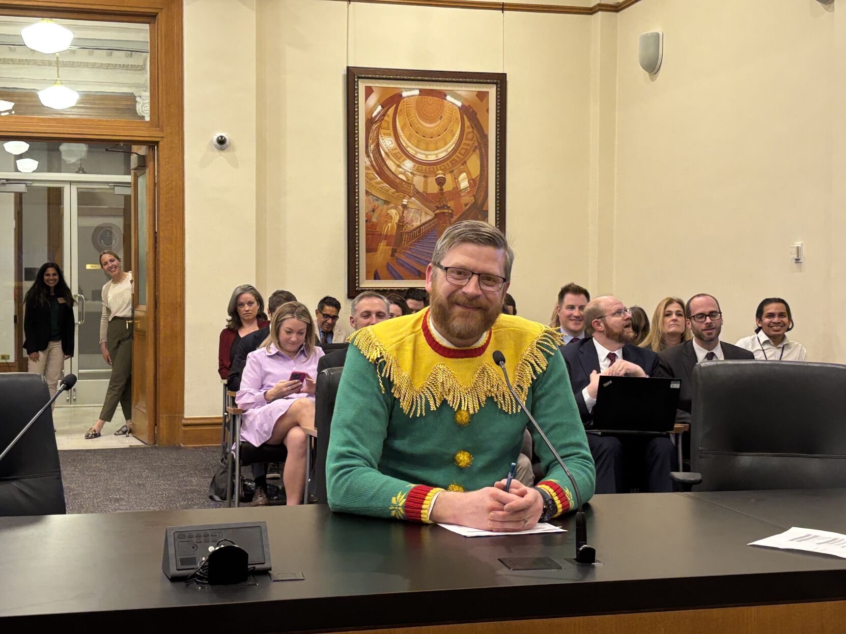 Mitch Burmeister, JBC staff analyst, making the last request of the JBC on March 25 before they closed out the 2025-26 budget. Courtesy Rep. Shannon Bird. (MarianneGoodlandmarianne.goodland@coloradopolitics.comhttps://secure.gravatar.com/avatar/125a14b7bd9266f61a445ec13b1d3605?d=mm&r=g)