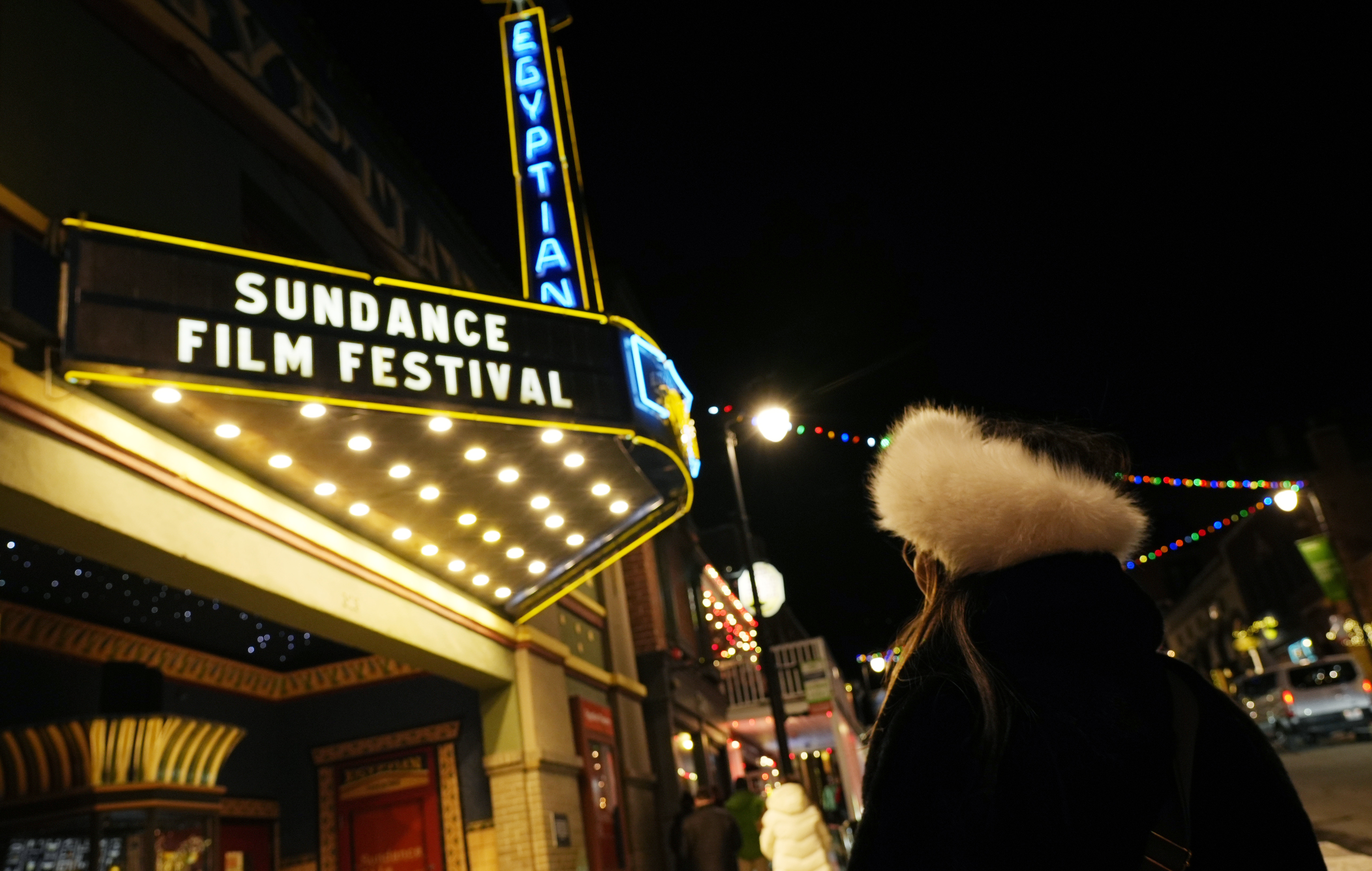 FILE PHOTO: A pedestrian looks up at the marquee of the Egyptian Theater before the start of the 2025 Sundance Film Festival on Wednesday, Jan. 22, 2025, in Park City, Utah. (AP Photo/Chris Pizzello) (Chris Pizzello/Associated Press)