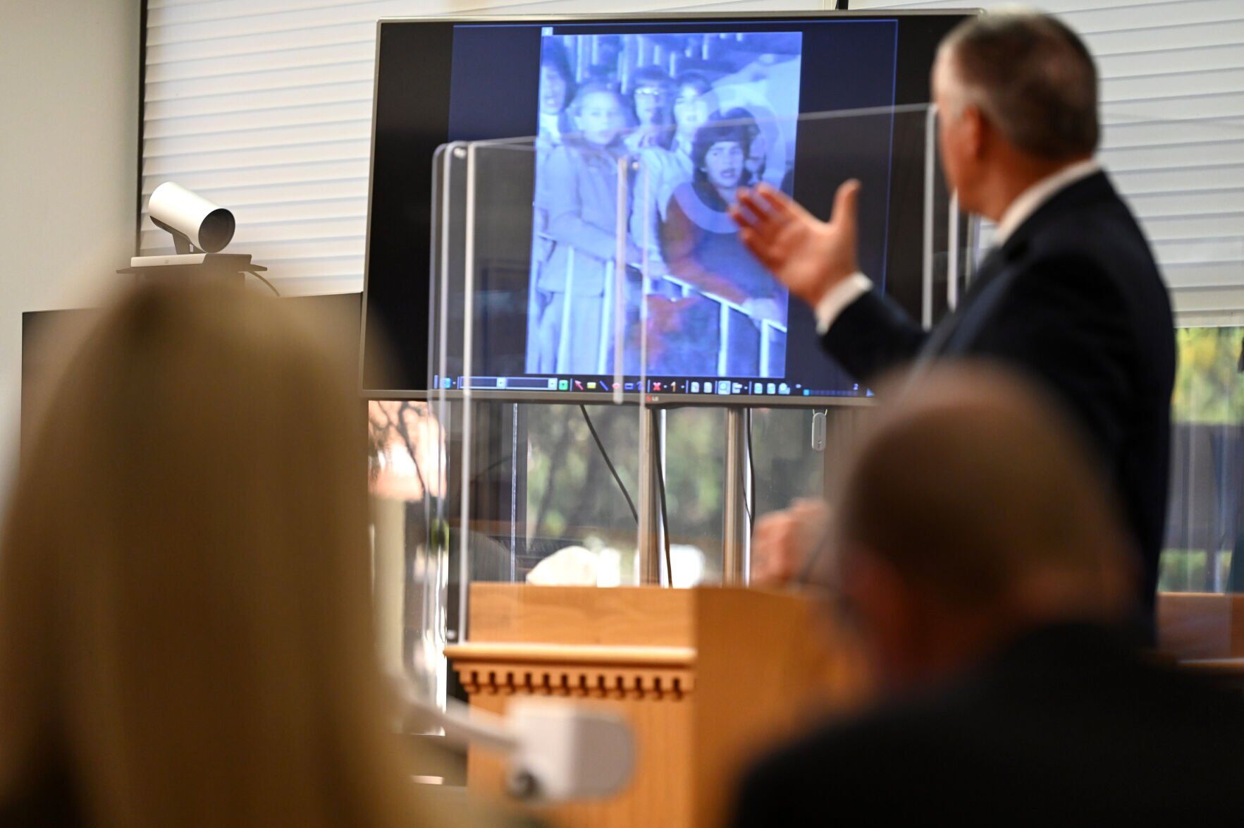 GREELEY, CO - District Attorney Michael Rourke makes his opening arguments in a trial in Weld County District Court on October 13, 2021. (Photo by Helen H. Richardson/AP Pool) (Helen H. Richardson)
