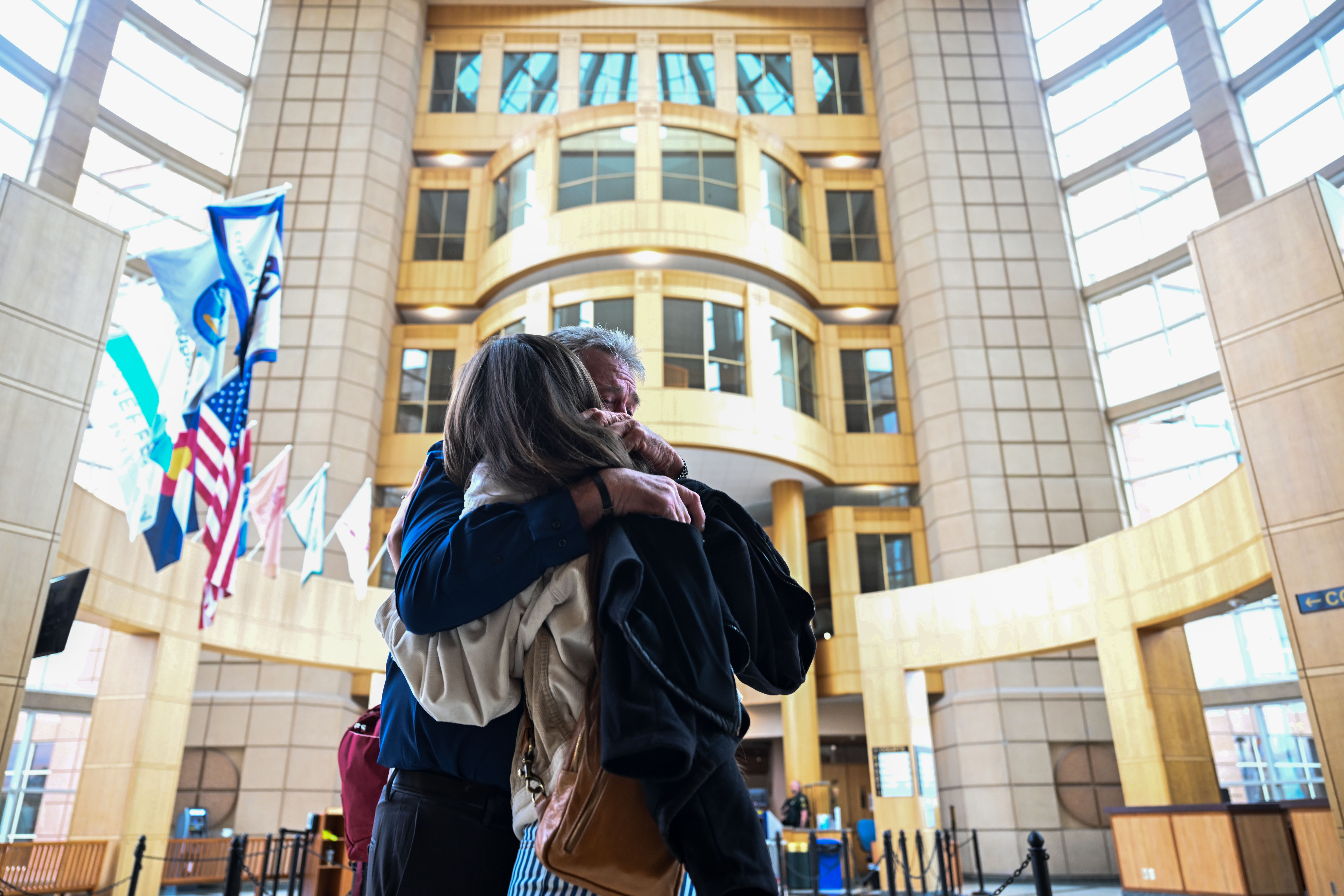 Greg Bartell, the father of Alexa Bartell, hugs Alexa’s cousin Chelsea Bartell in the lobby of the Jefferson County Courthouse after a jury found Joseph Koenig guilty of first-degree murder on Friday, April 25, 2025. Koenig faces life in prison without the possibility of parole. (Stephen Swofford, Denver Gazette) (StephenSwoffordPhotographerstephen.swofford@gazette.comhttps://secure.gravatar.com/avatar/1ddcaf11c5d70eaa58546ddc4e038687?d=mm&r=g)