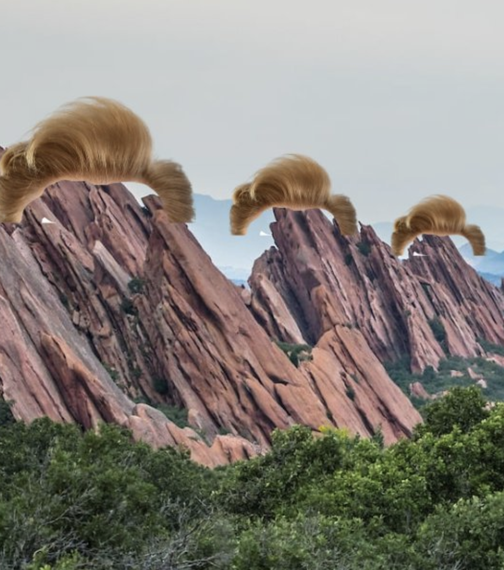 The Colorado Department of Wildlife showed some flair when they added Conan O'Brien's signature pompadour to the jutting mountains of Roxborough State Park. (COLORADO PARKS AND WILDLIFE)